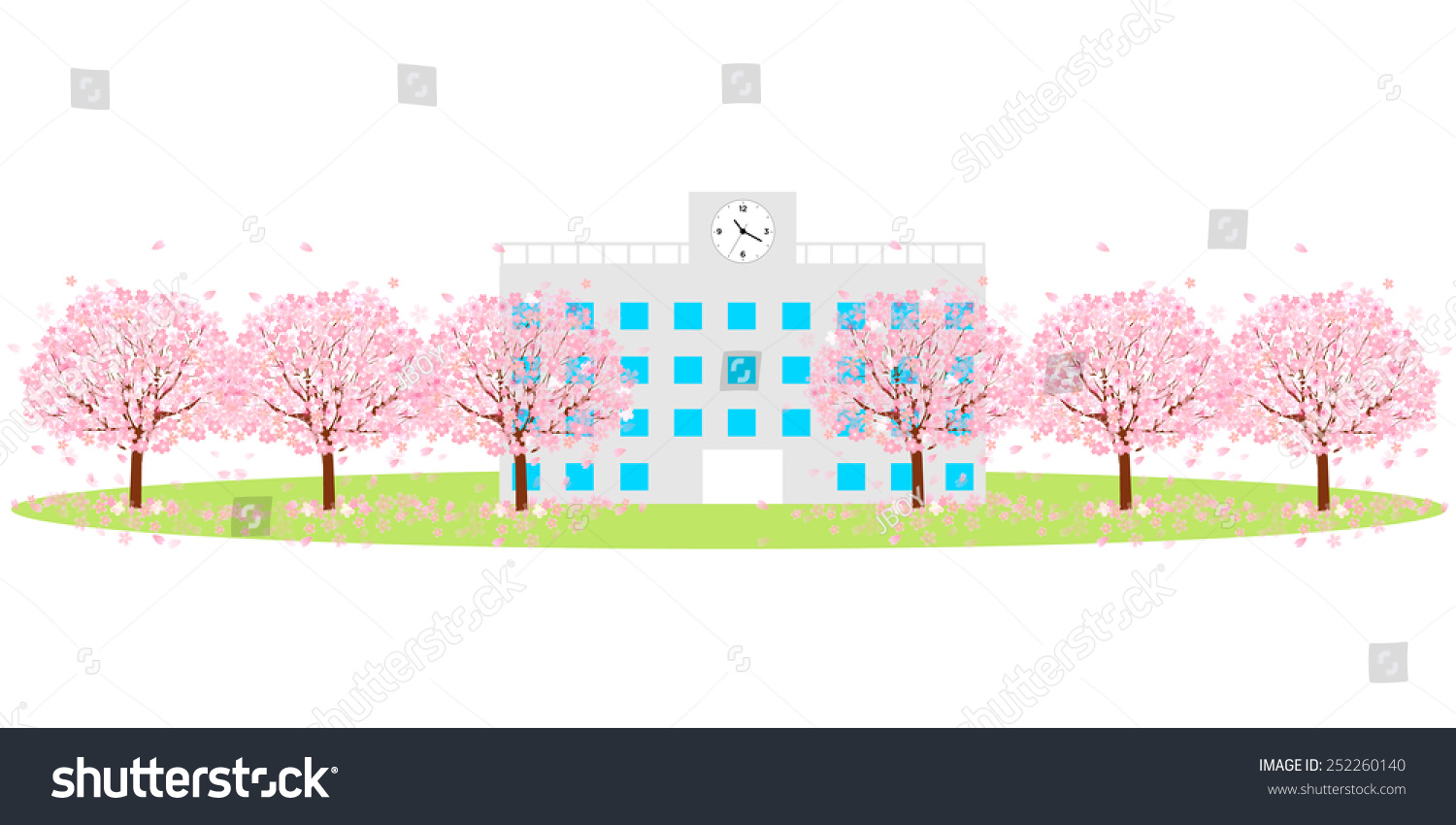 Cherry School Background Stock Vector Royalty Free 252260140