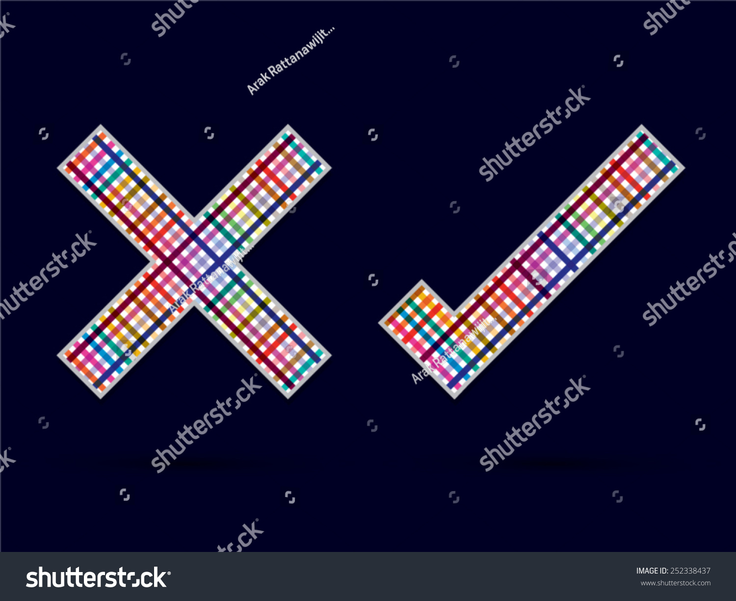 Colorful Check Marks Tick Mark Symbol Stock Vector (Royalty Free