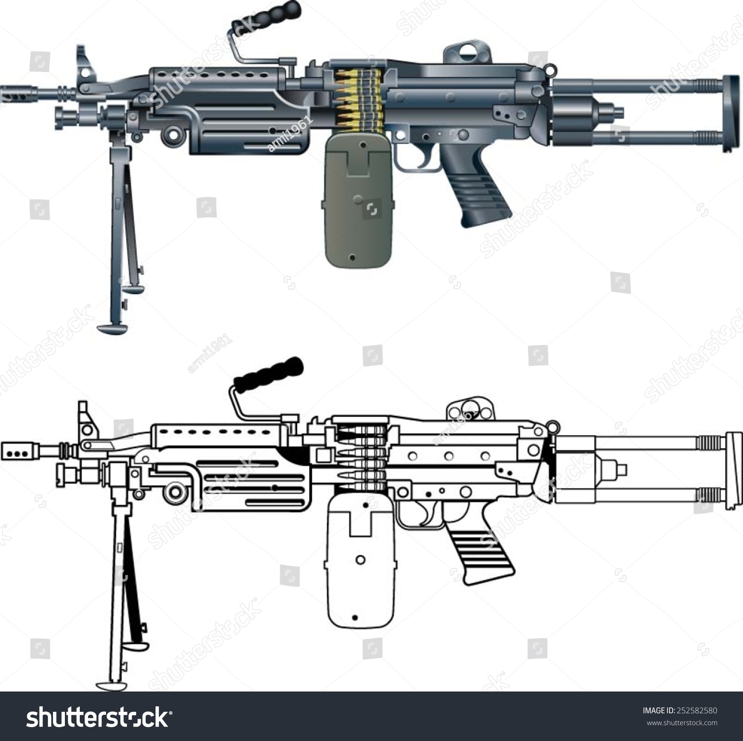 М249 пулемет чертеж