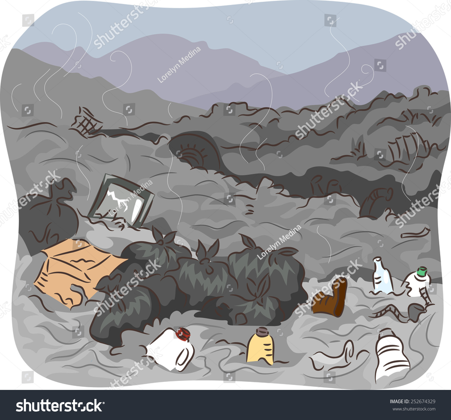 Гора мусора иллюстрация