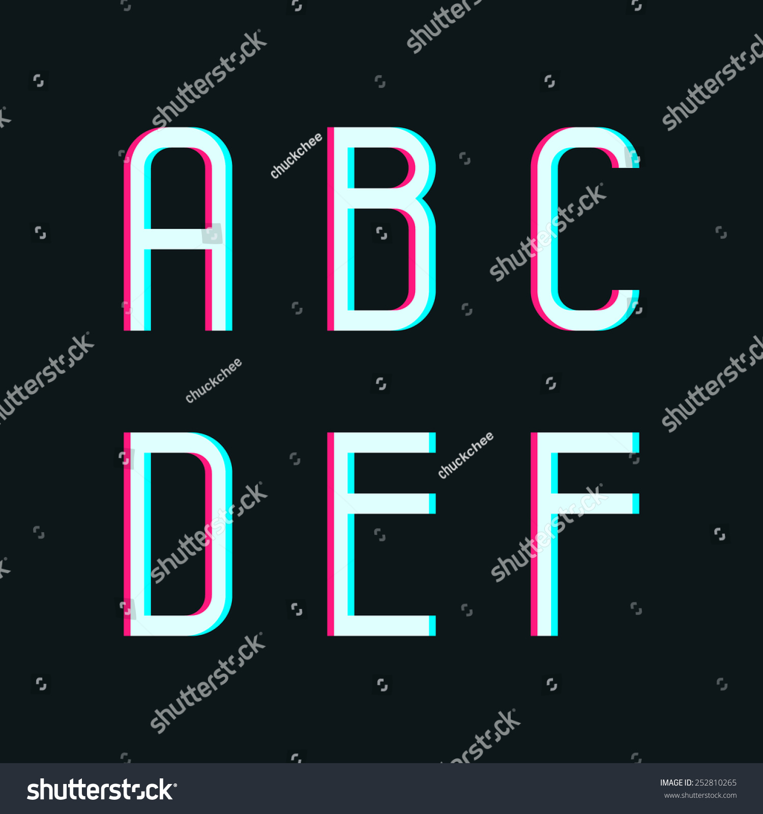 Stereo Font Letters B C D Stock Vector (Royalty Free) 252810265 ...