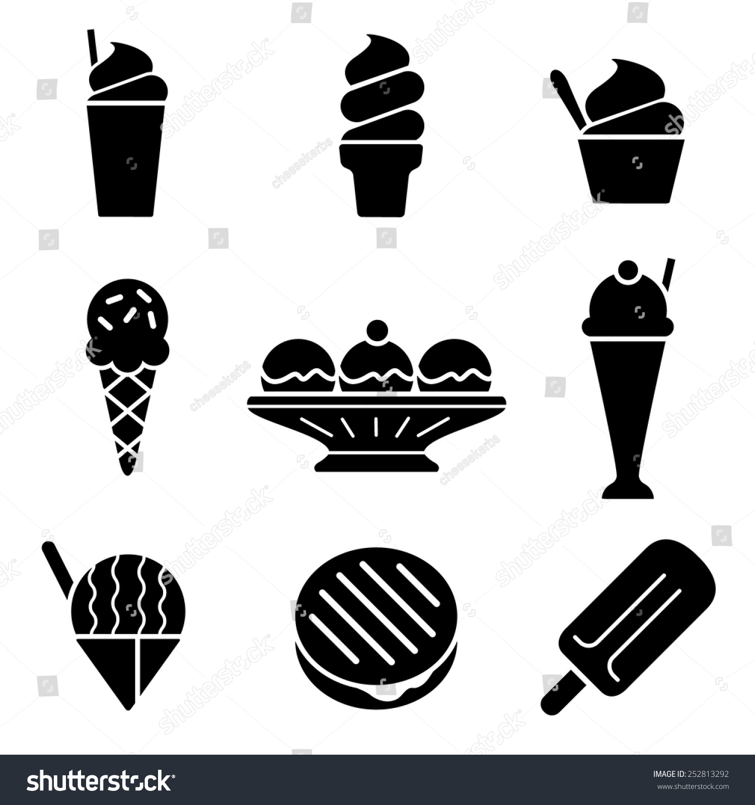 Frozen Treats Icons Stock Vector (Royalty Free) 252813292 | Shutterstock