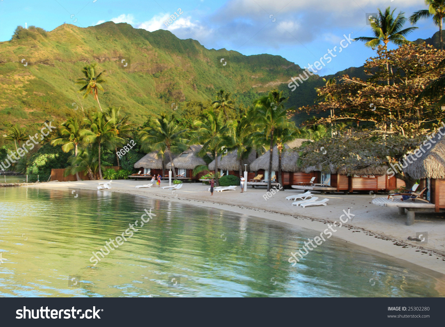 Lagoon Shoreline Island Moorea French Polynesia Stock Photo 25302280 ...