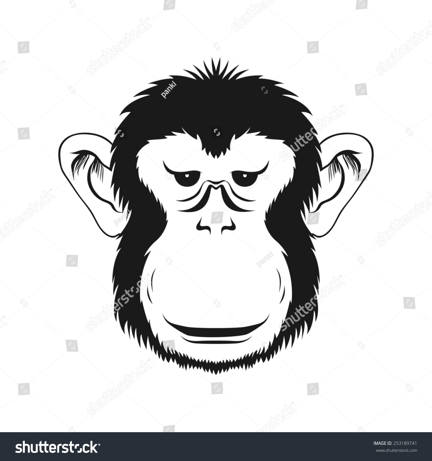 Лицо обезьяны вектор