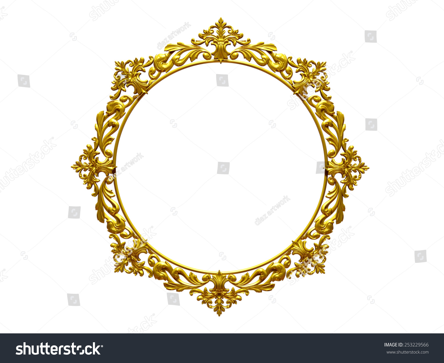 Golden Frame Baroque Ornaments Gold Pictures Stock Illustration ...