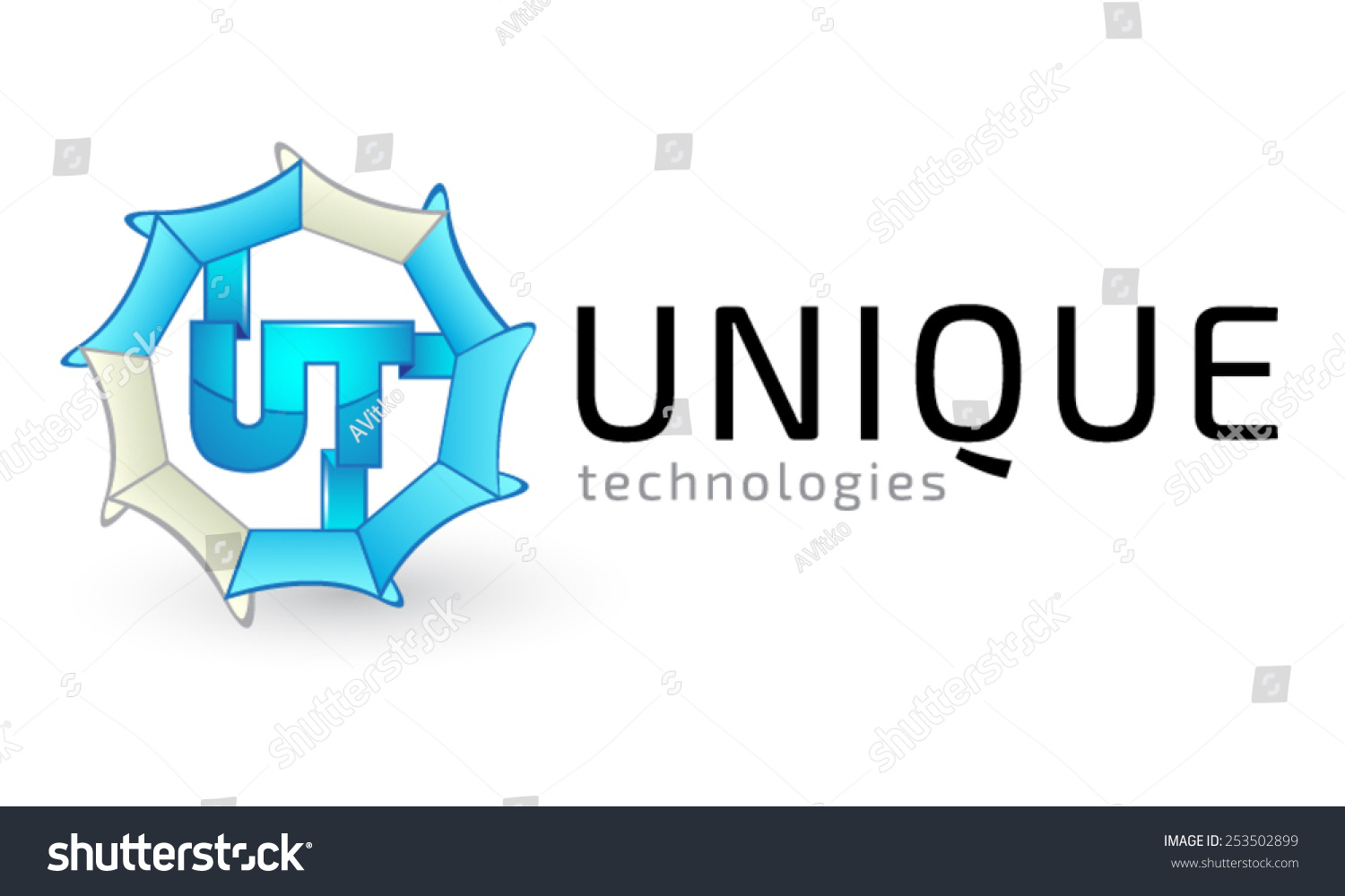 Unique technologies. Unique-Tech. Great Wall depth Filtration solutions vector logotype.