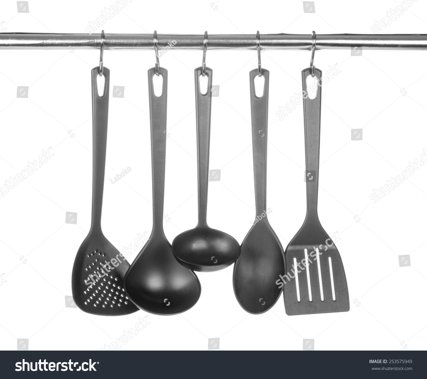 Kitchen Utensils Isolated On White Background Stock Photo 253575949 ...