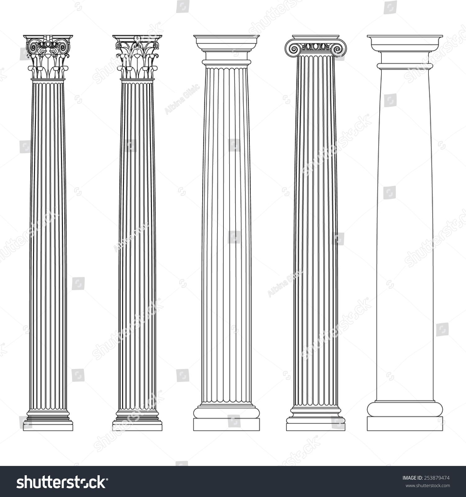 Византийские колонны вектор