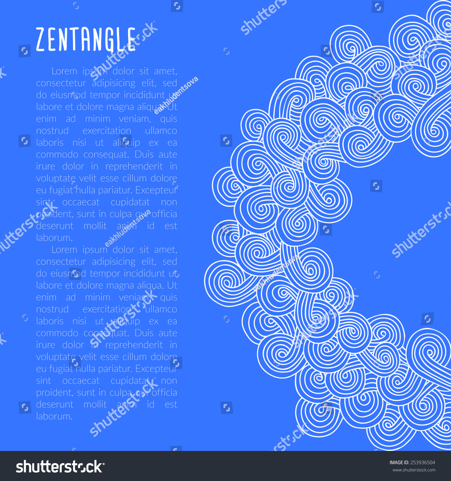 Vektor Stok Vector Zentangle Template Poster Invitation Card Tanpa Royalti 253936504