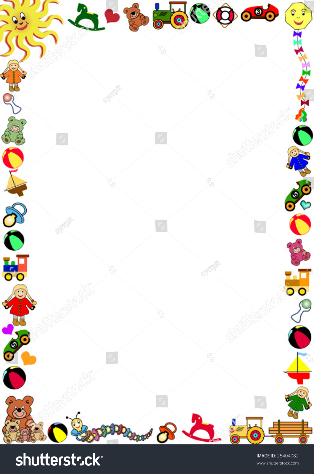 Background Border Out Many Toys Stock Vector (Royalty Free) 25404082 ...