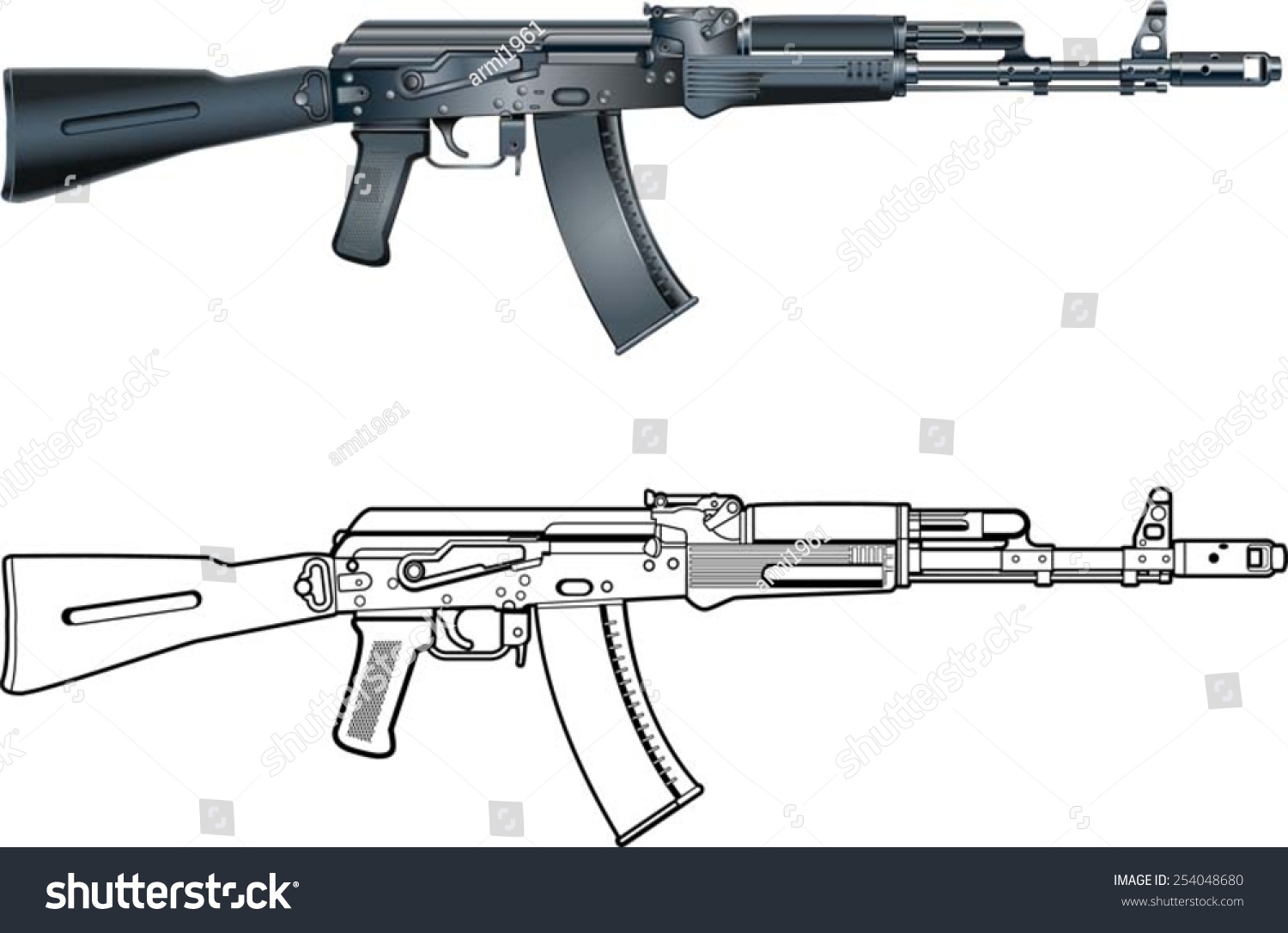 AK-74м чертеж