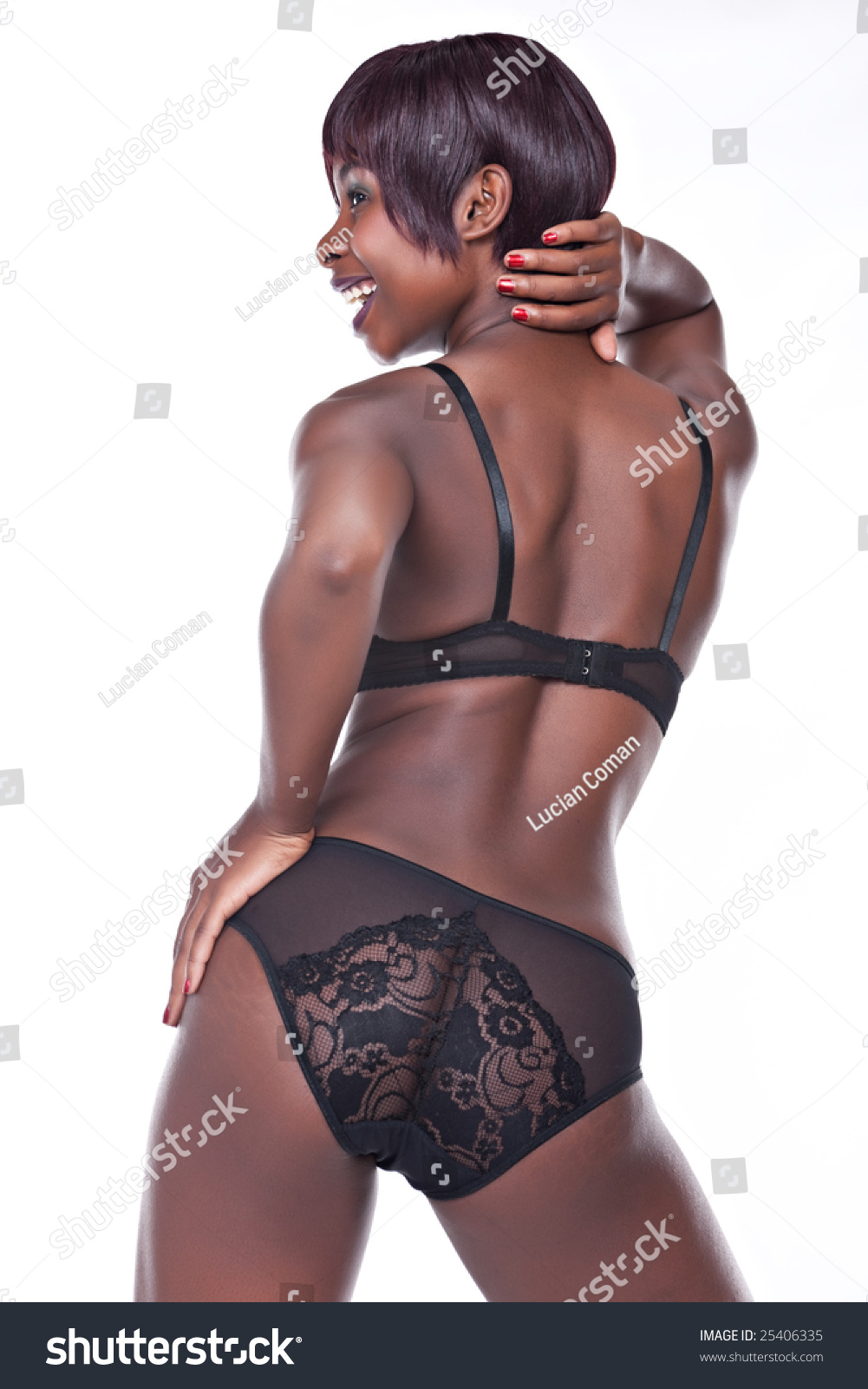 Sexy African American Girl Black Lingerie ภาพสต็อก 25406335 Shutterstock