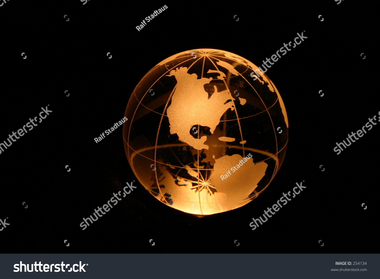 Planet Earth Crystal Ball Yellow Light Stock Photo 254134 | Shutterstock