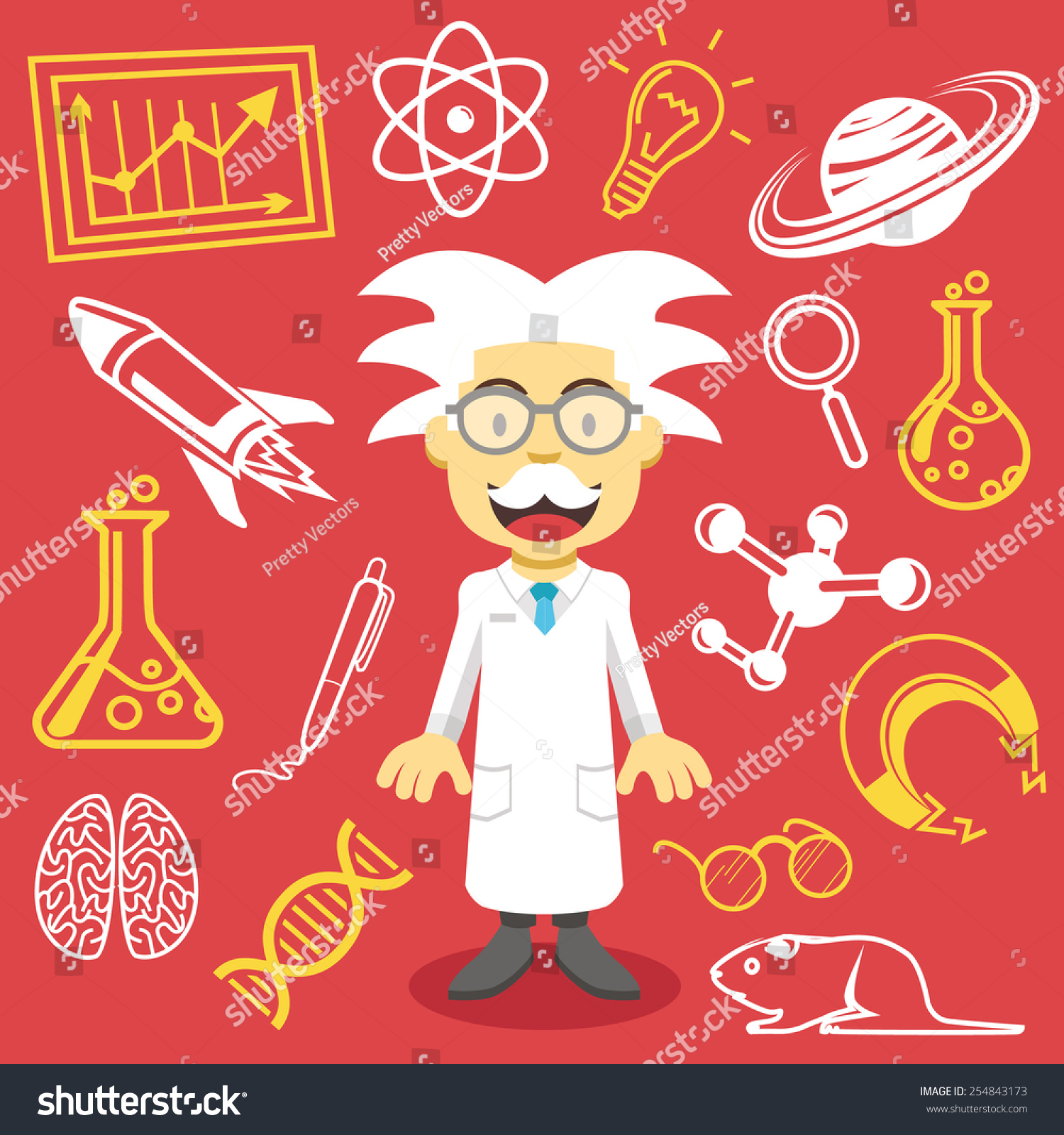 Vector Professor Science Icons Vector Illustrationcreative Stock Vector ...