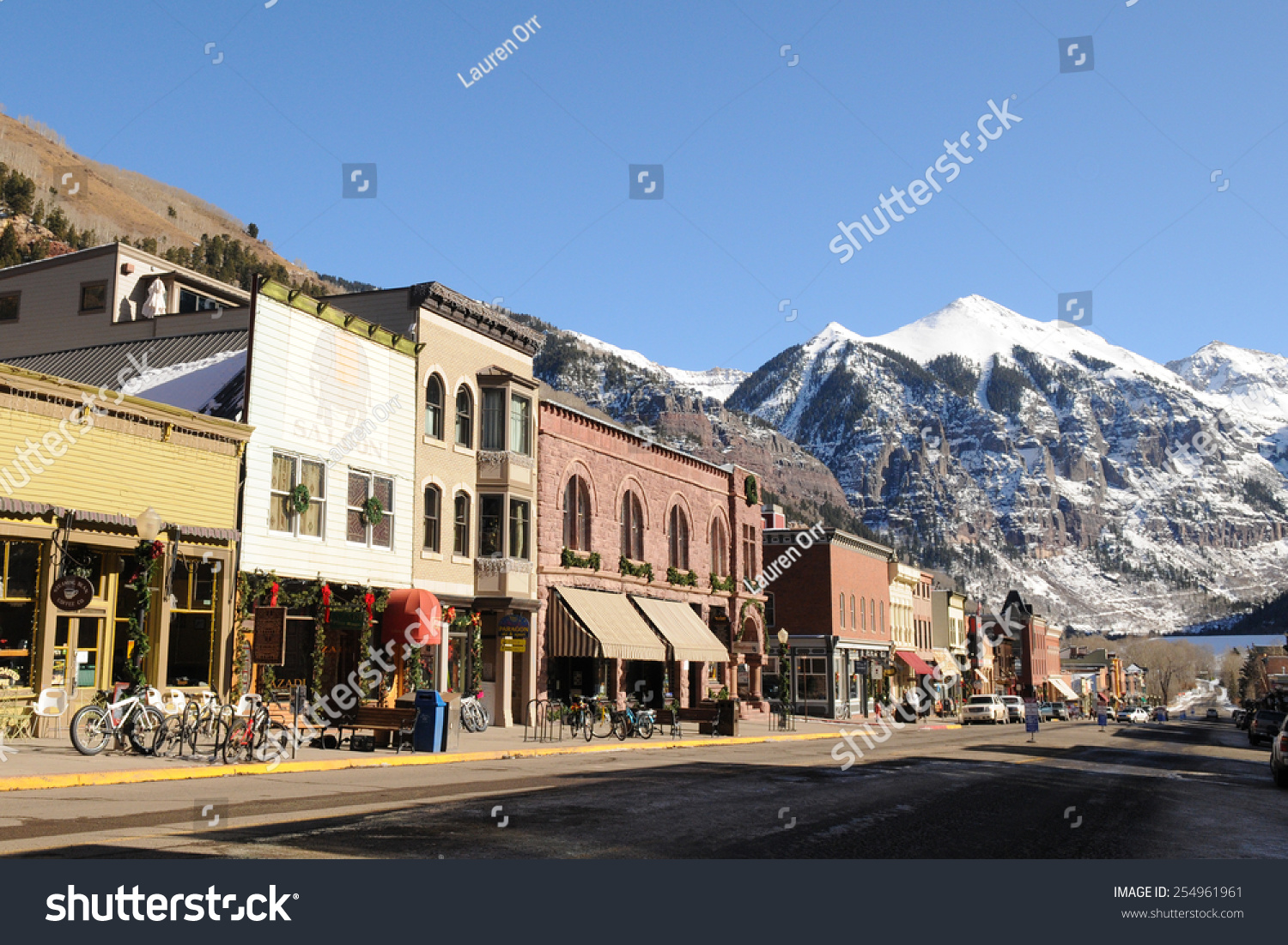 Telluride December 10 Downtown Telluride Lit Stock Photo 254961961 ...