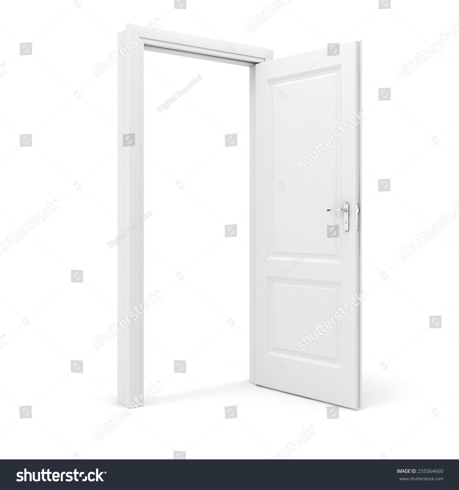 3d White Door On White Background Stock Illustration 255064660 ...