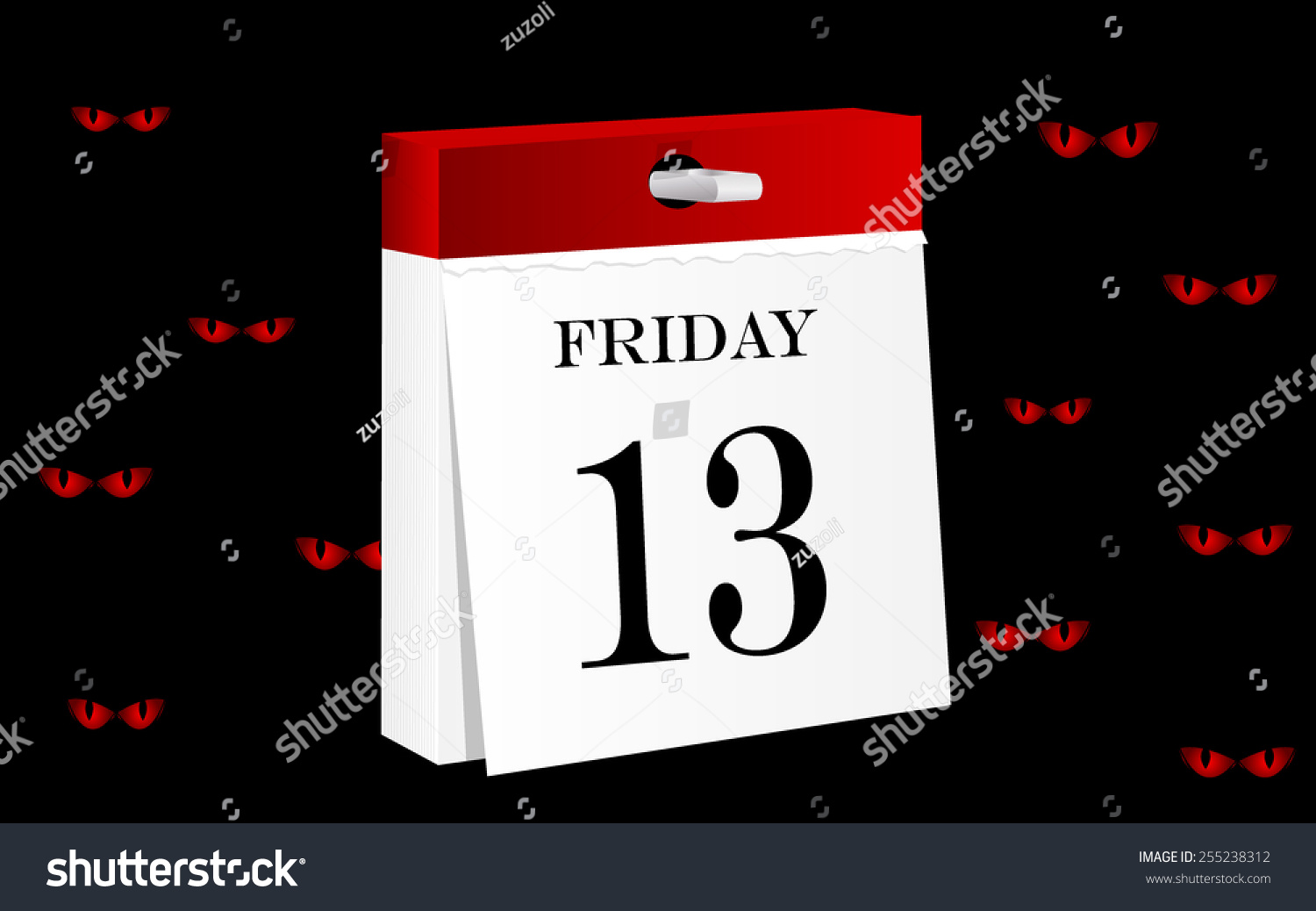 Friday 13th Calendar Stock Vector Royalty Free 255238312 Shutterstock