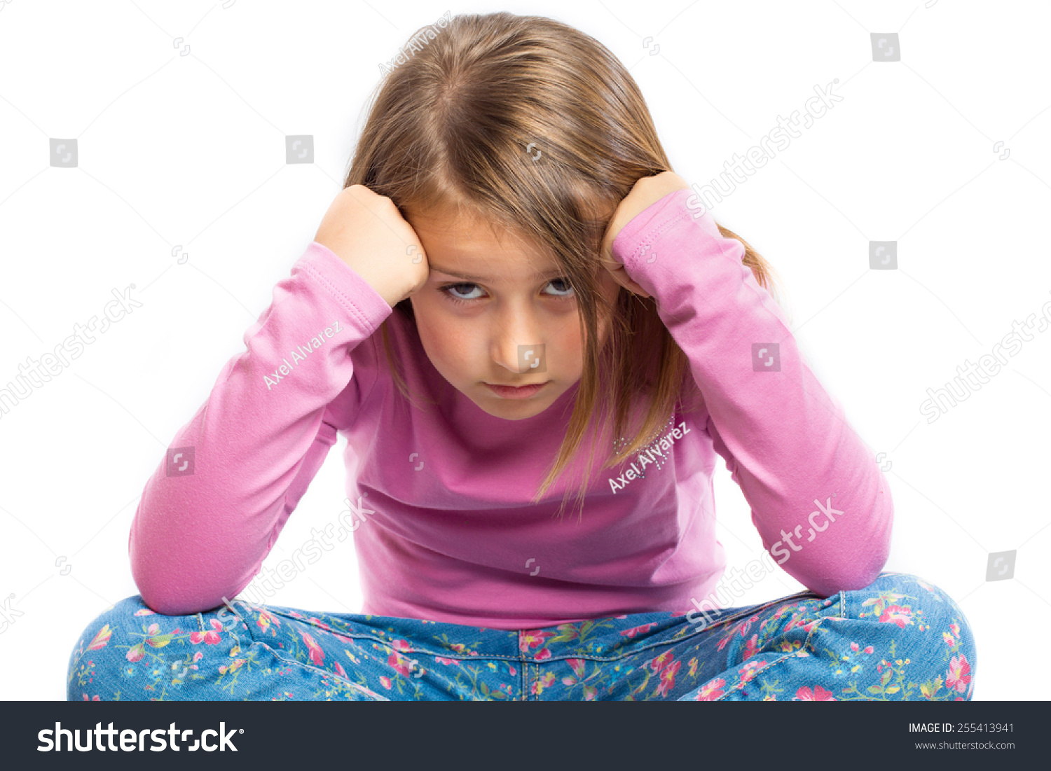 Portrait Grumpy Little Girl Stock Photo 255413941 | Shutterstock