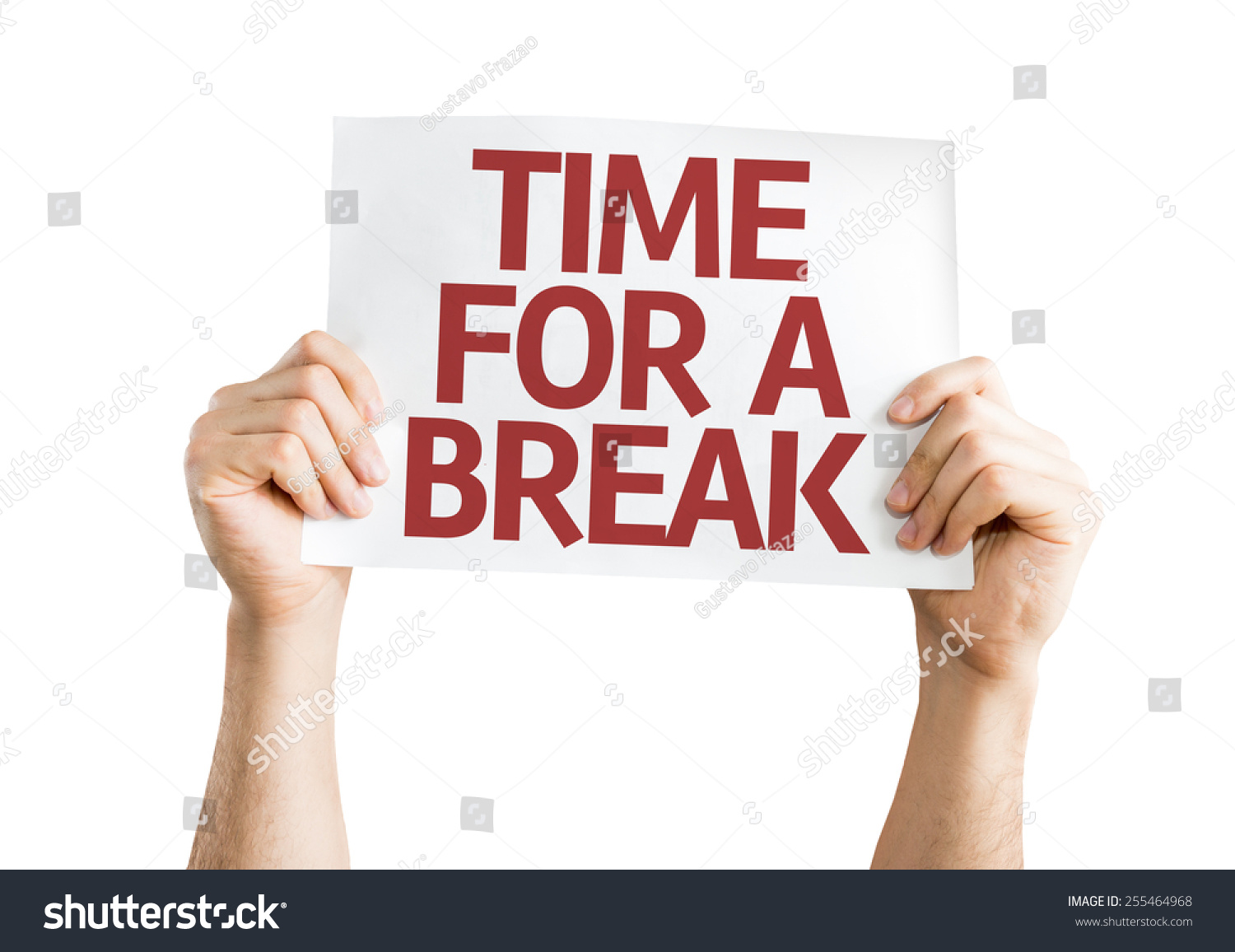 Time Break Card Isolated On White Stock Photo 255464968 | Shutterstock