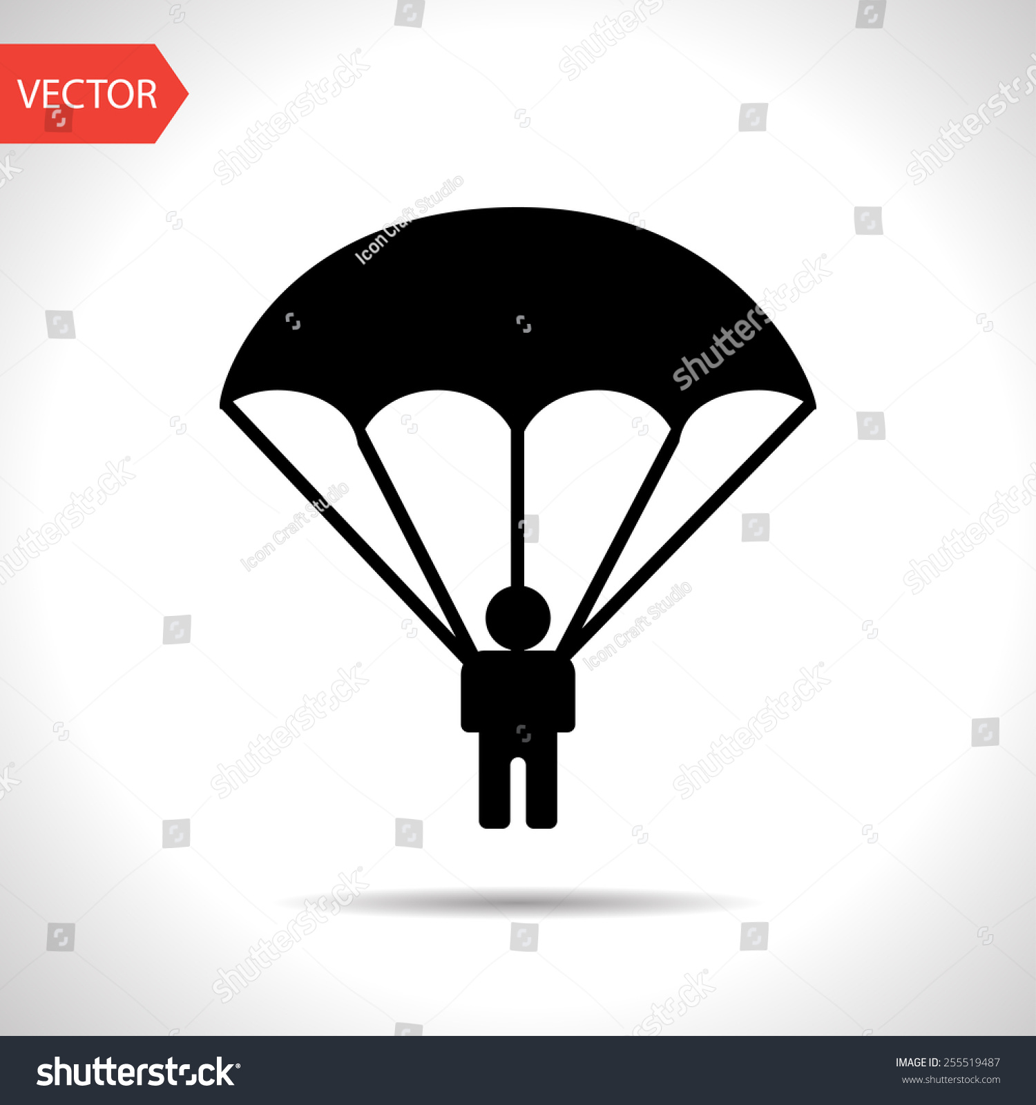 Трафарет человек с парашютом