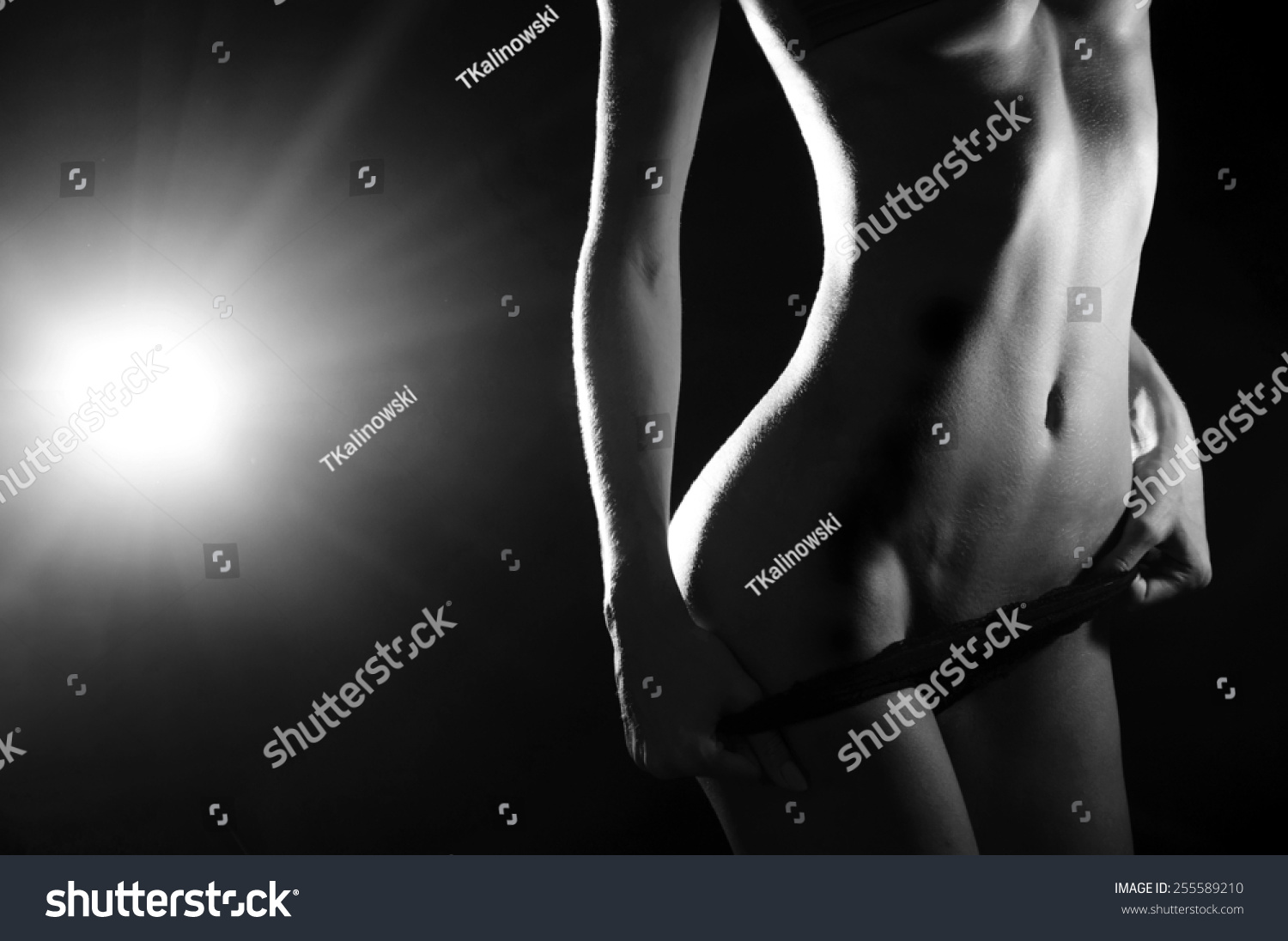 Nude Fitness Woman Sexy Stock Photo