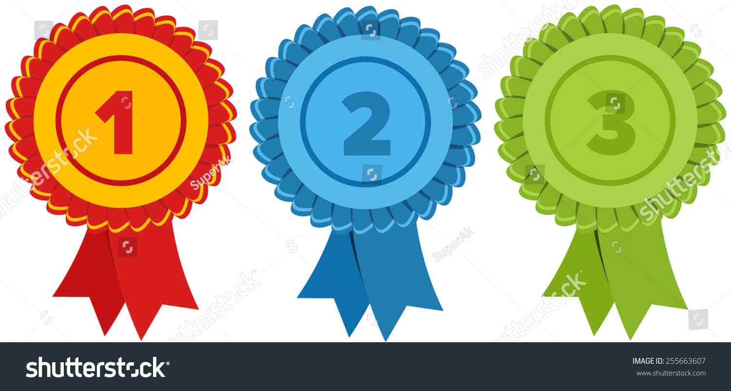 First Second Third Place Label Ribbons Stock Vector (Royalty Free ...