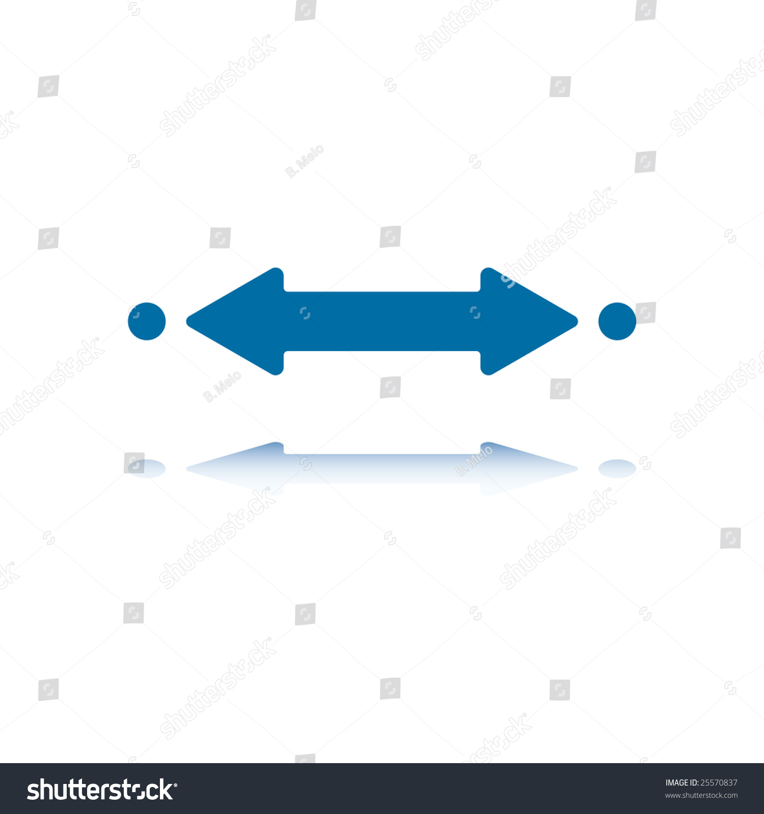 Horizontal Straight Doubleheaded Arrow Point Point Stock Vector Royalty Free 25570837 1724