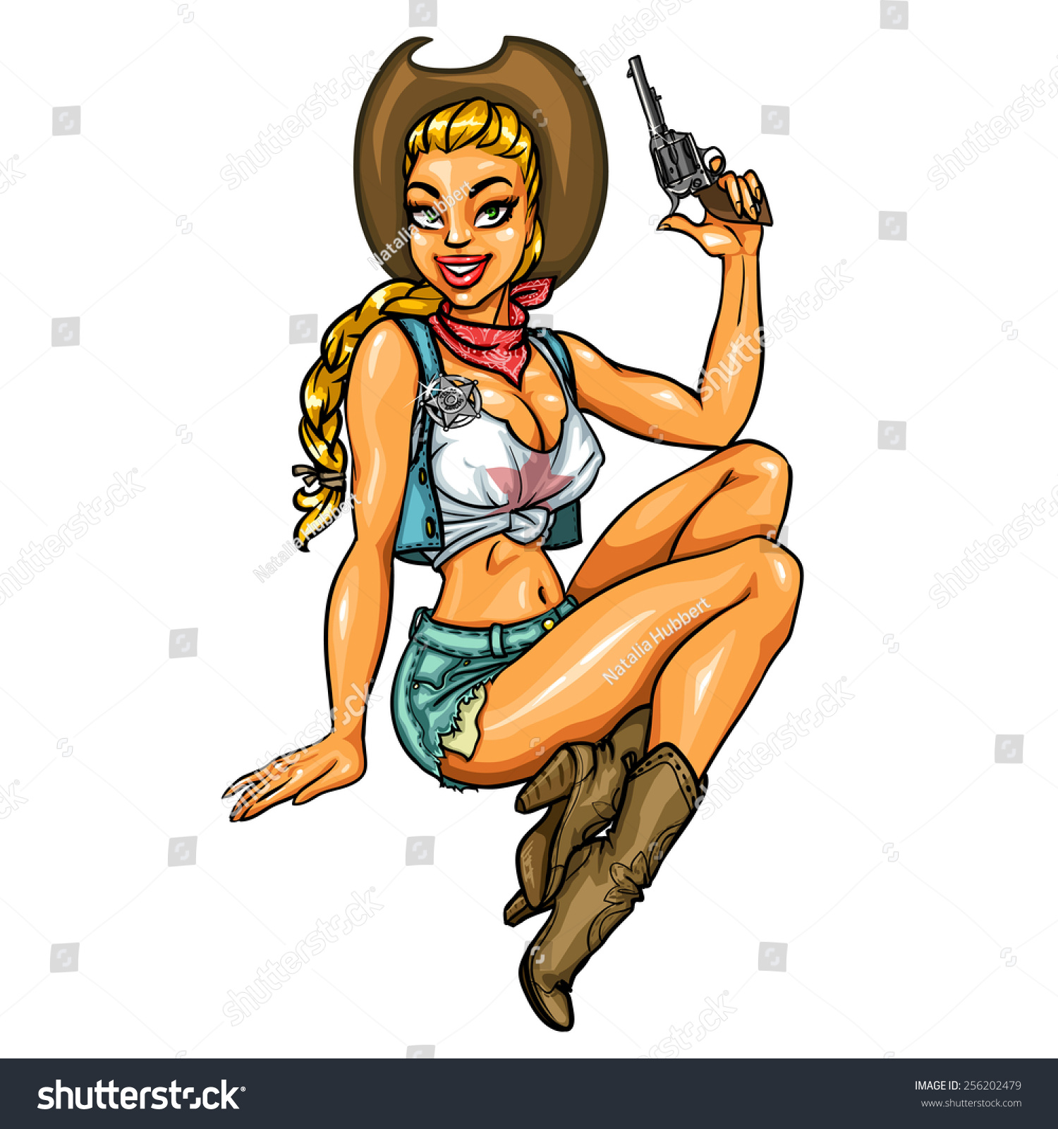 Pin Girl Sexy Cowgirl Stock Vector Royalty Free 256202479 Shutterstock 9871