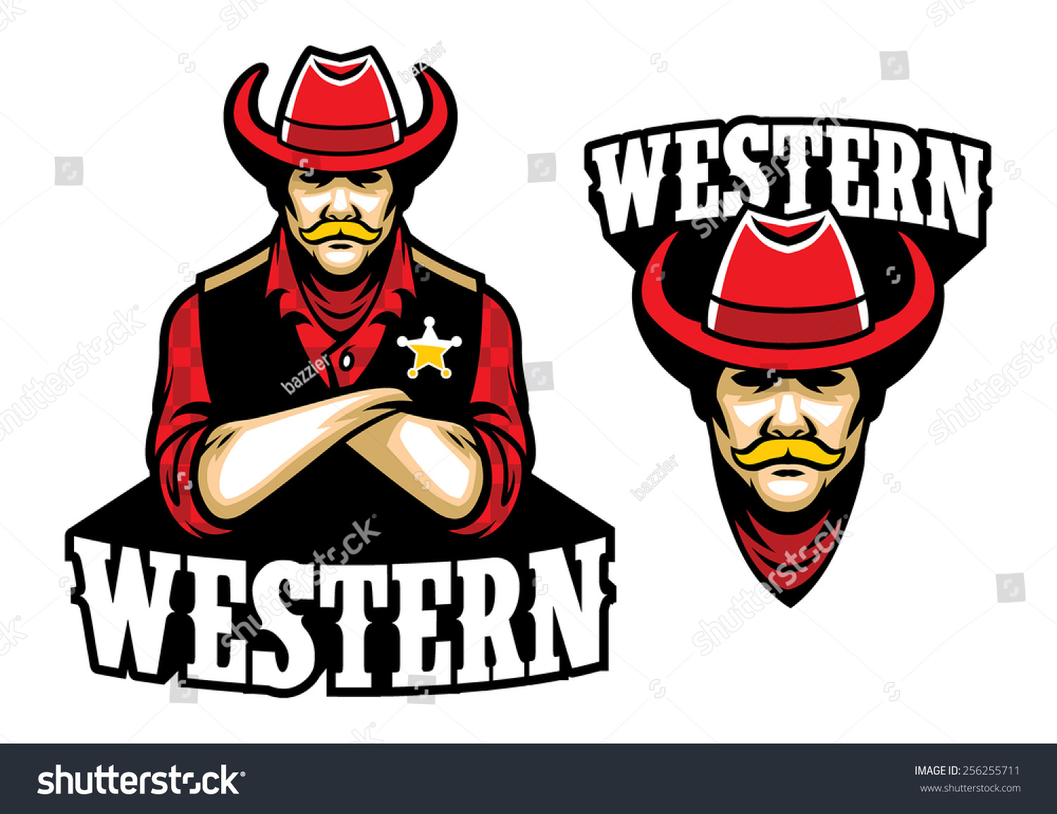 Sheriff Crossed Arm Mascot Stock Vector (Royalty Free) 256255711 ...