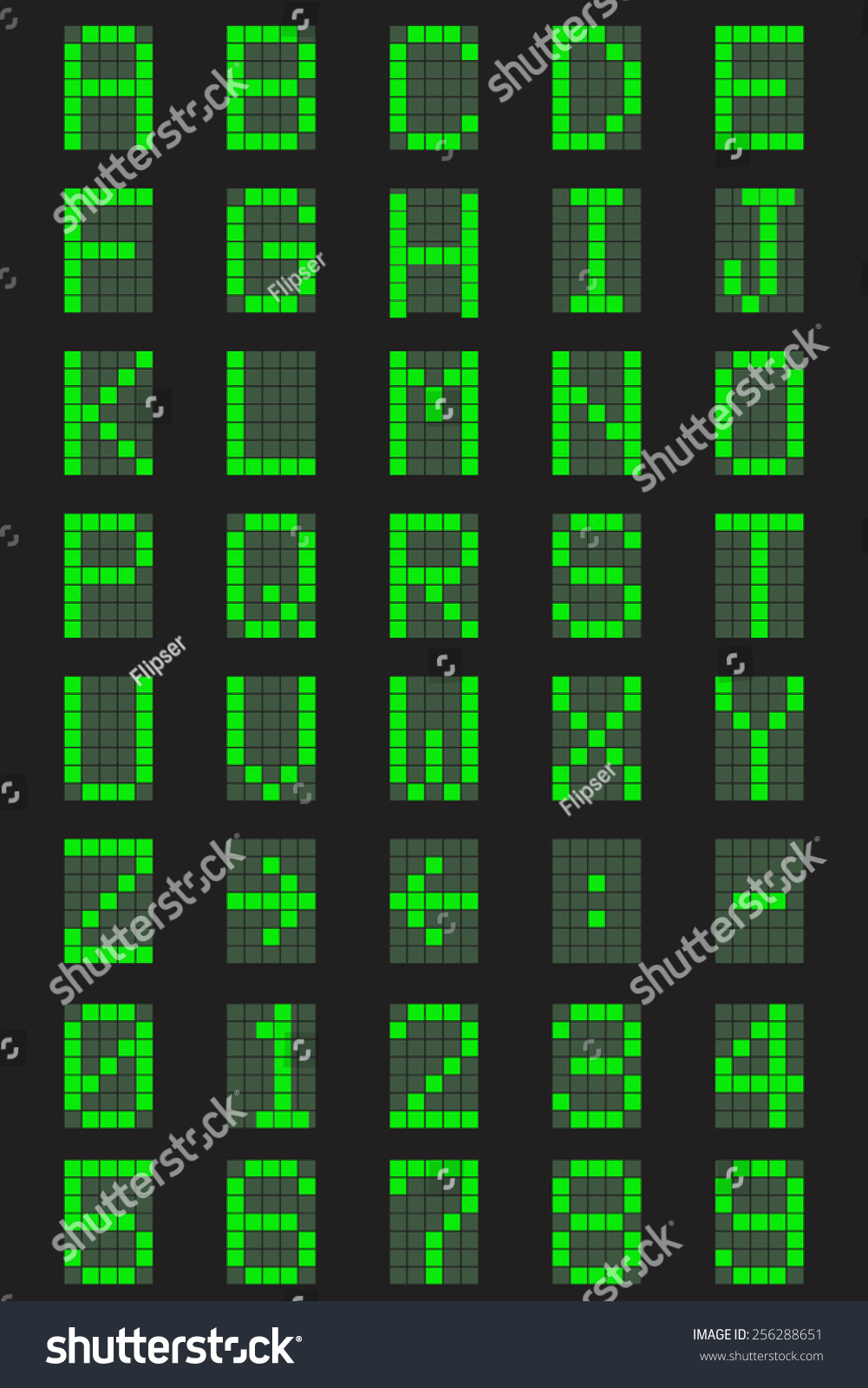 Vektor Stok Pixel Font Numbers Vector Drawing Tanpa Royalti 256288651 Shutterstock 4667