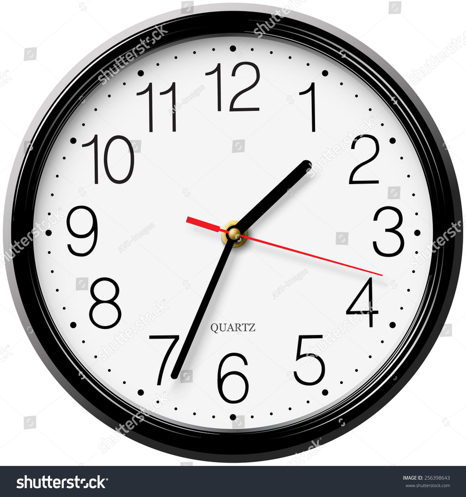 Classic Round Wall Clock Isolated On Stock Vector (Royalty Free ...