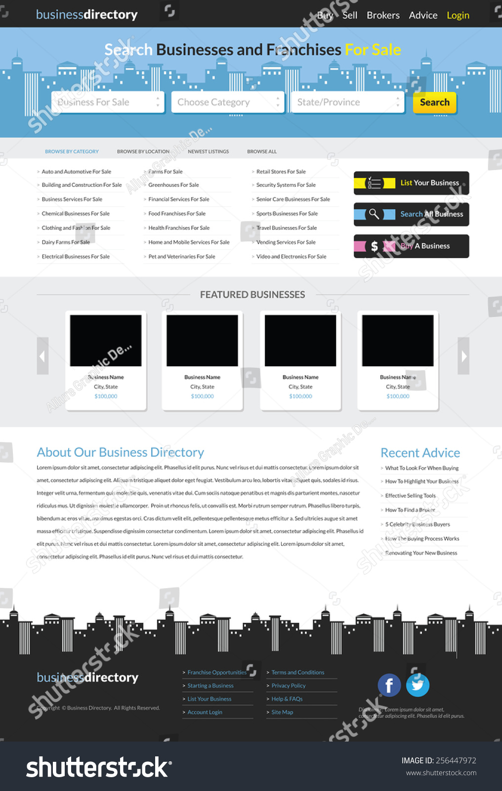 business-directory-website-template-stock-vector-royalty-free