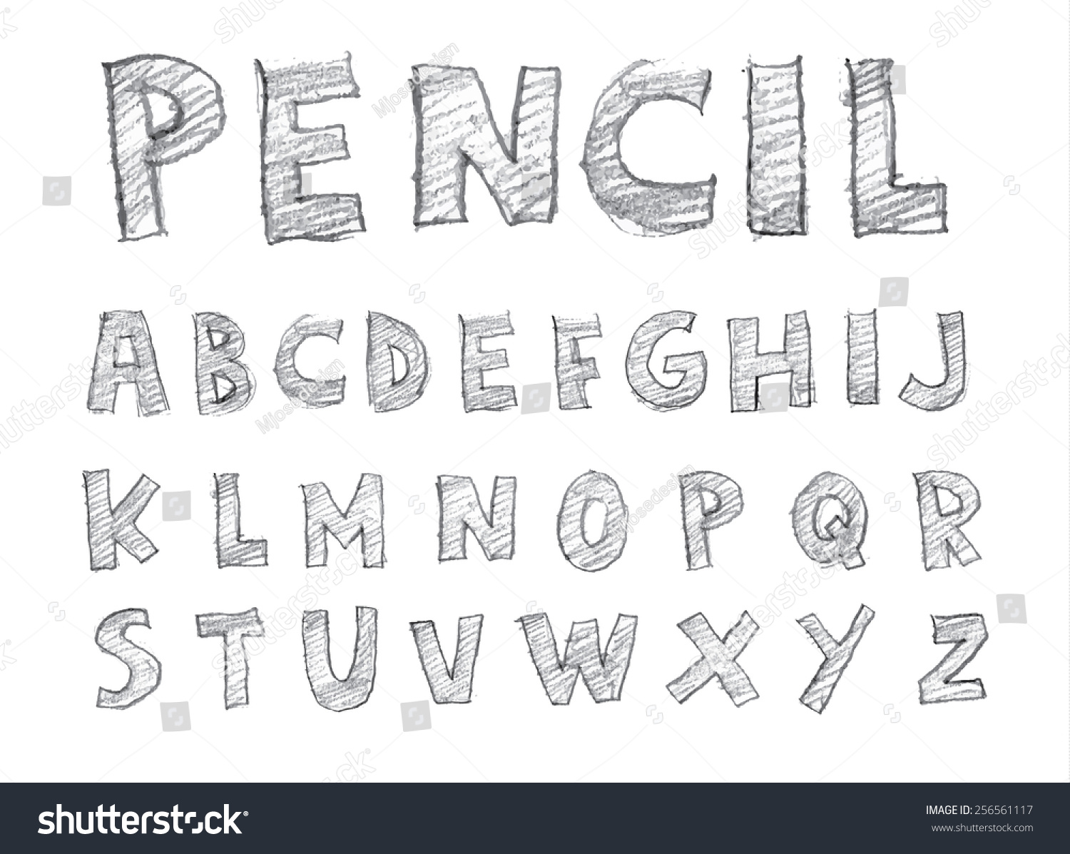 Шрифт карандашом