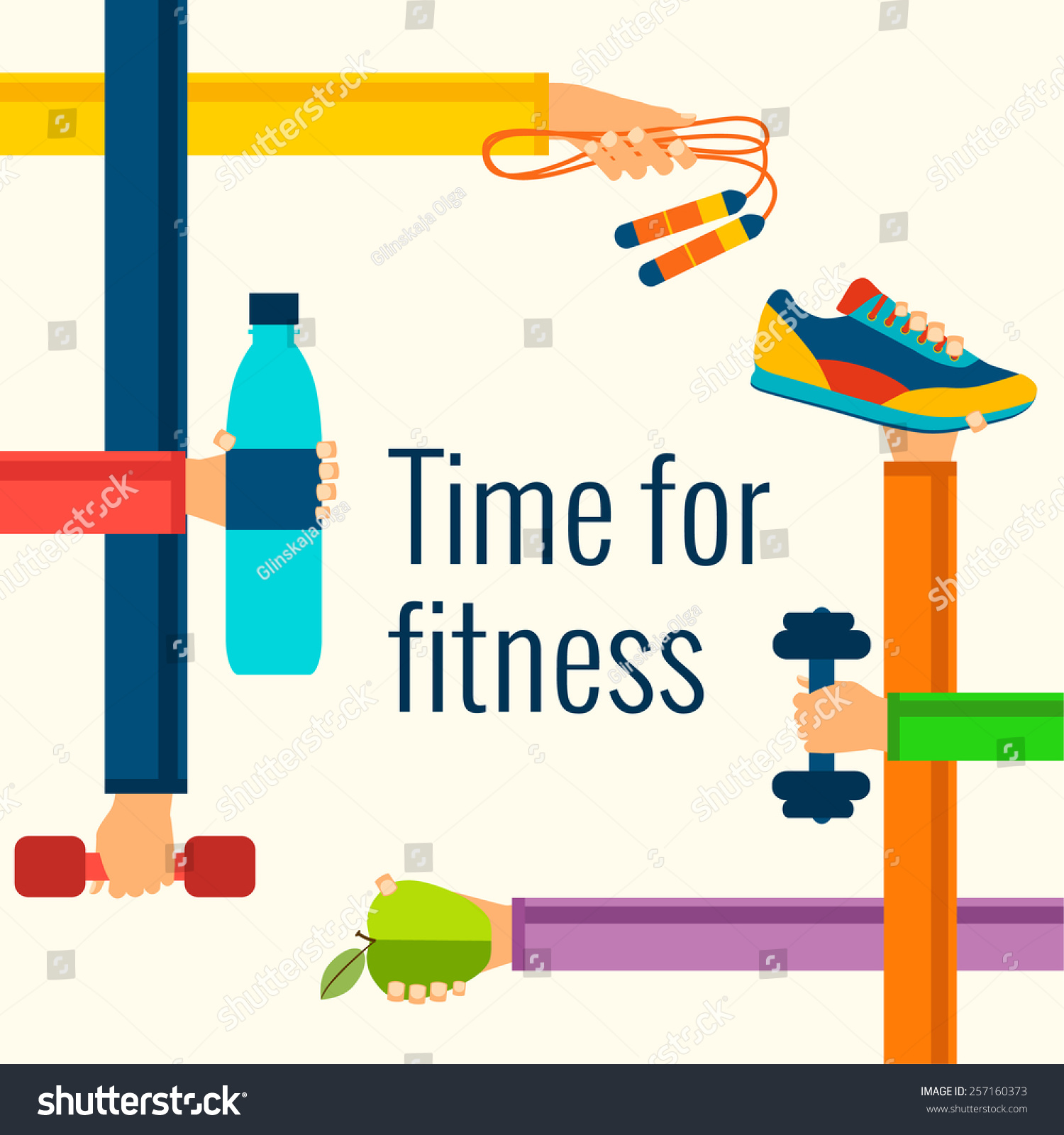 Fitness Concept Flat Isolated Vector Illustration Stock Vector (royalty 