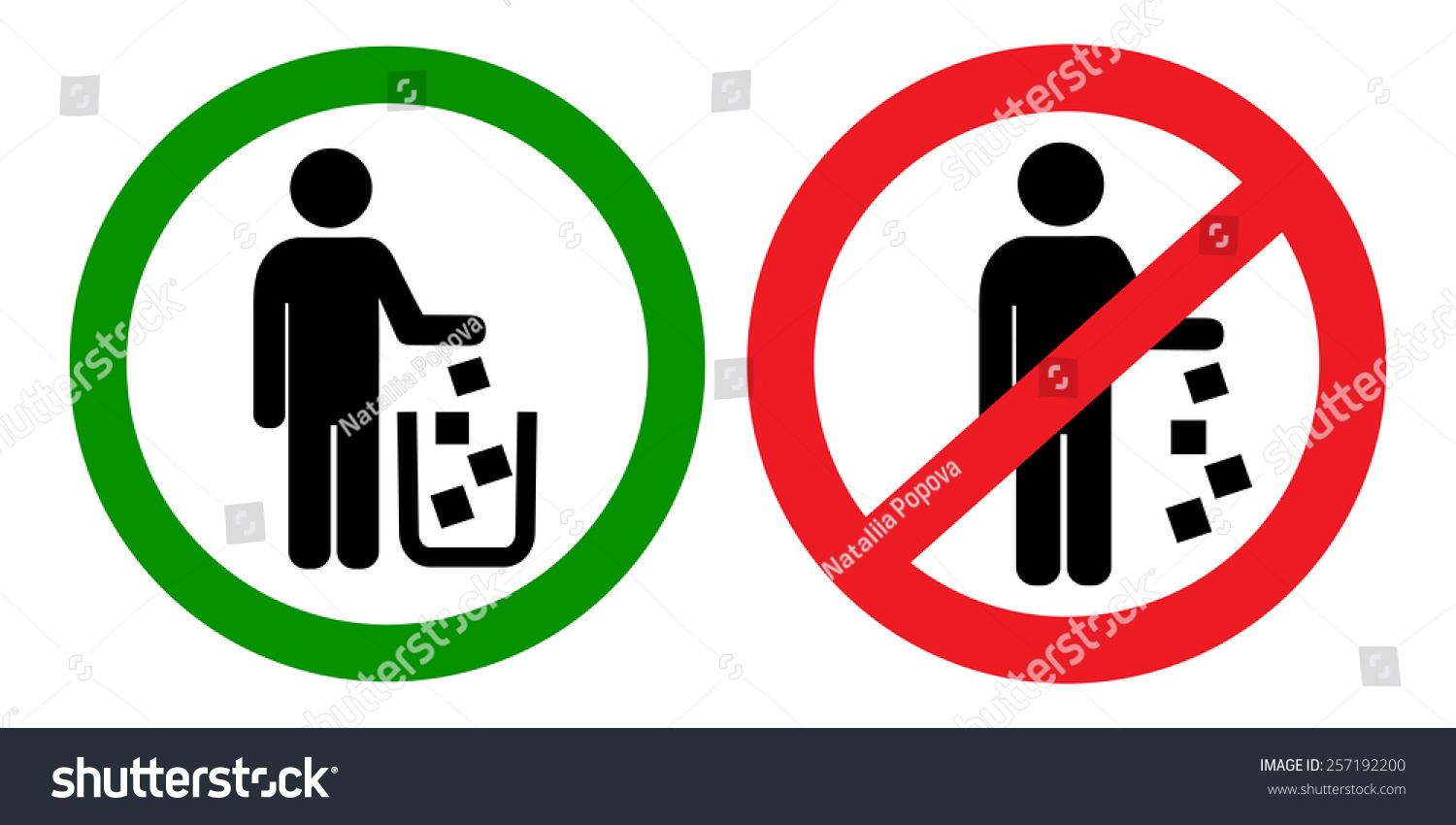 Знаки запрещающие мусорить в общественных местах