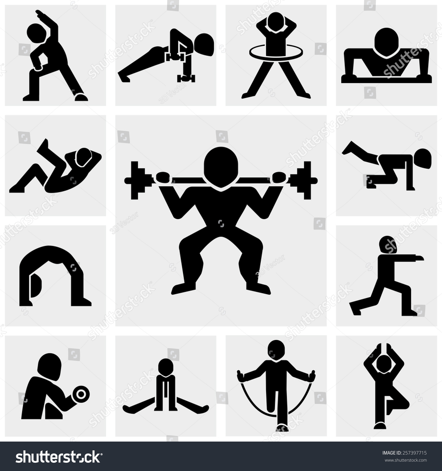 Fitness People Vector Icons Set On Stock Vector (Royalty Free ...