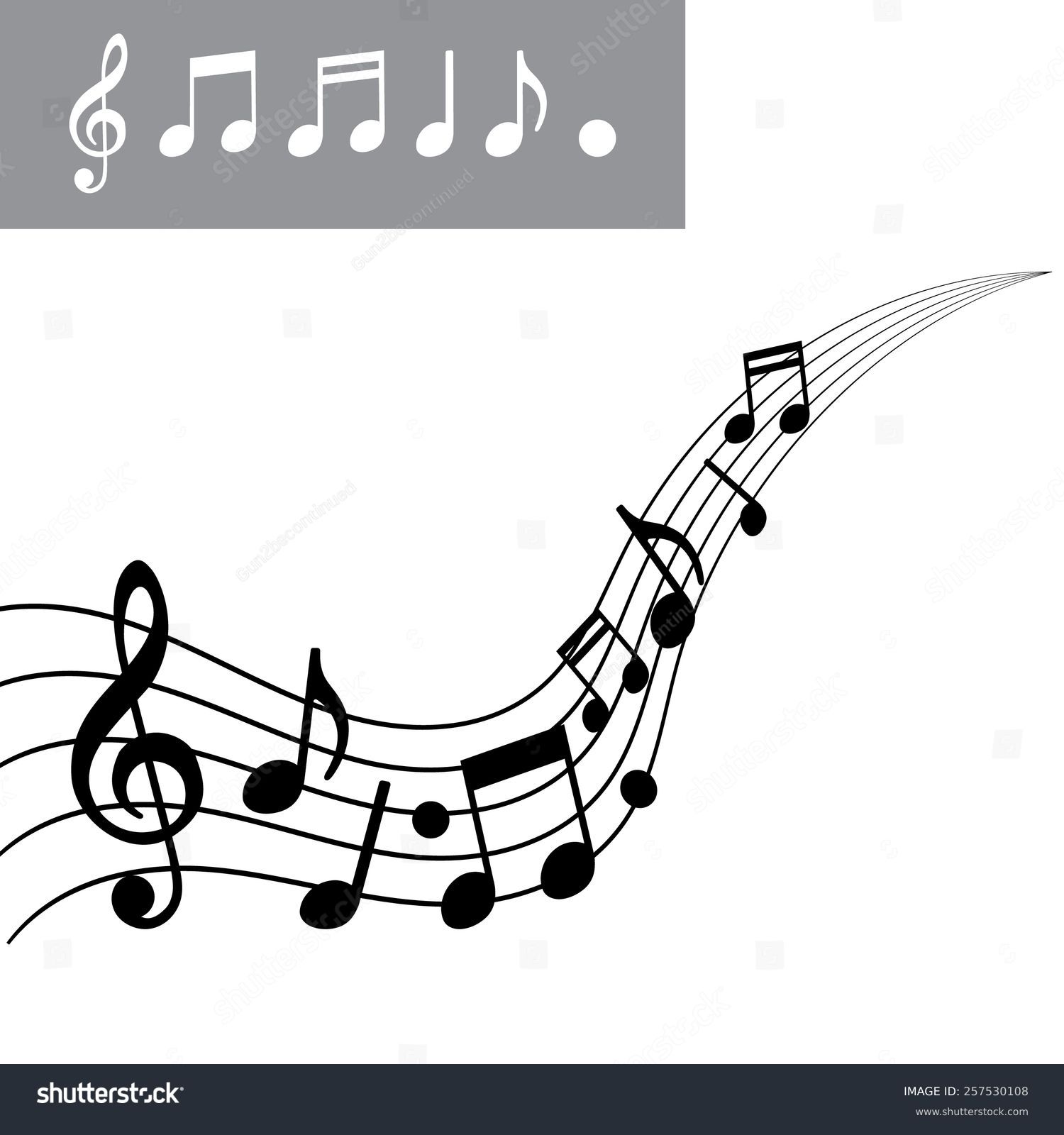 Musical Notes On Scale Music Note Stock Vector (Royalty Free) 257530108