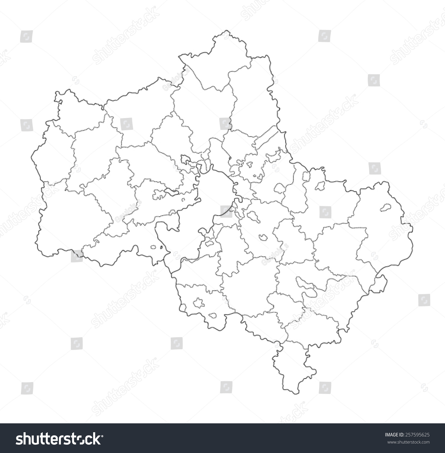 Карта Московской области чб