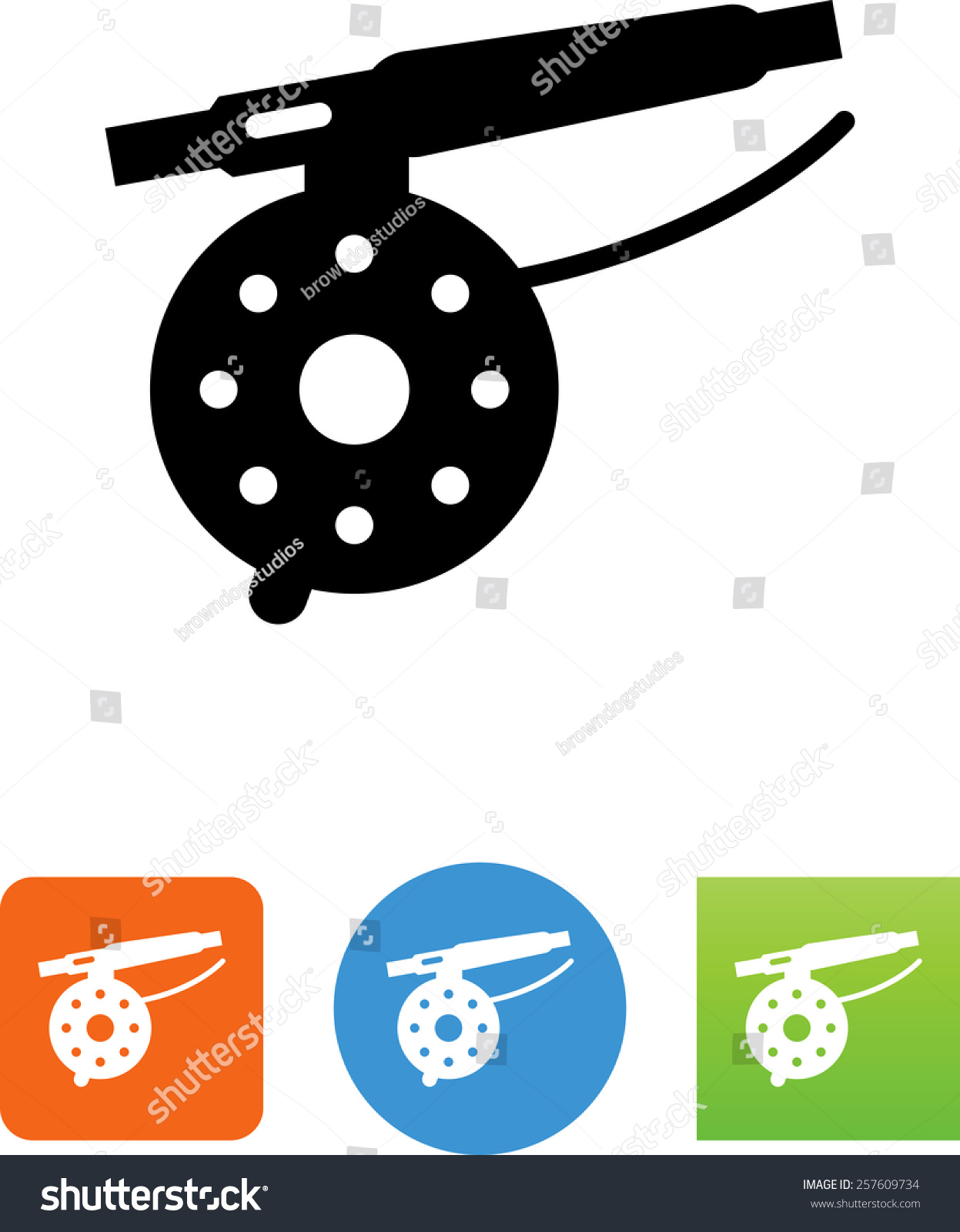 fly fishing reel clipart