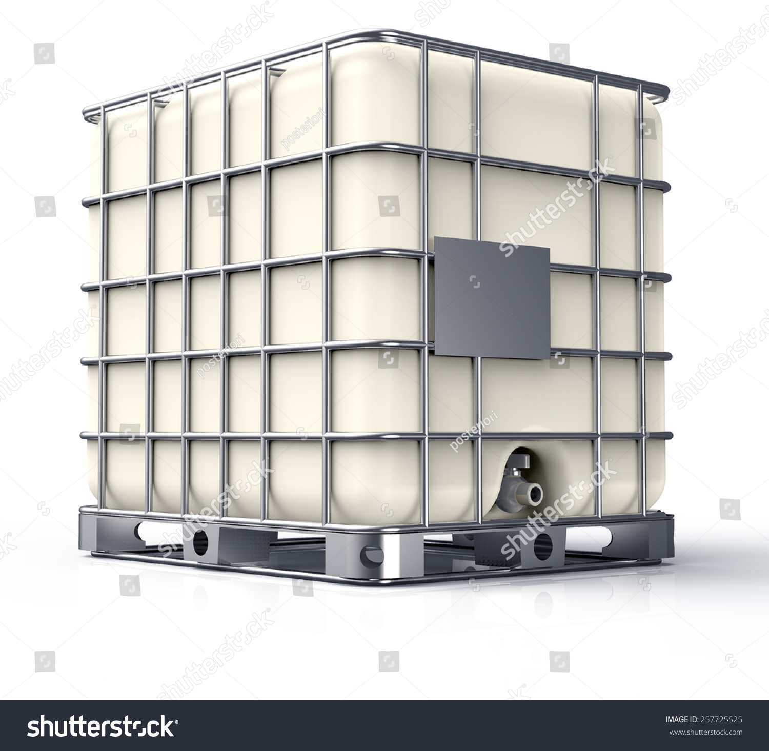 Bulk Plastic Oil Liquid Containers Metallic Stock Illustration   Stock Photo Bulk Plastic Oil Or Liquid Containers With Metallic Cage Isolated On White Background 257725525 