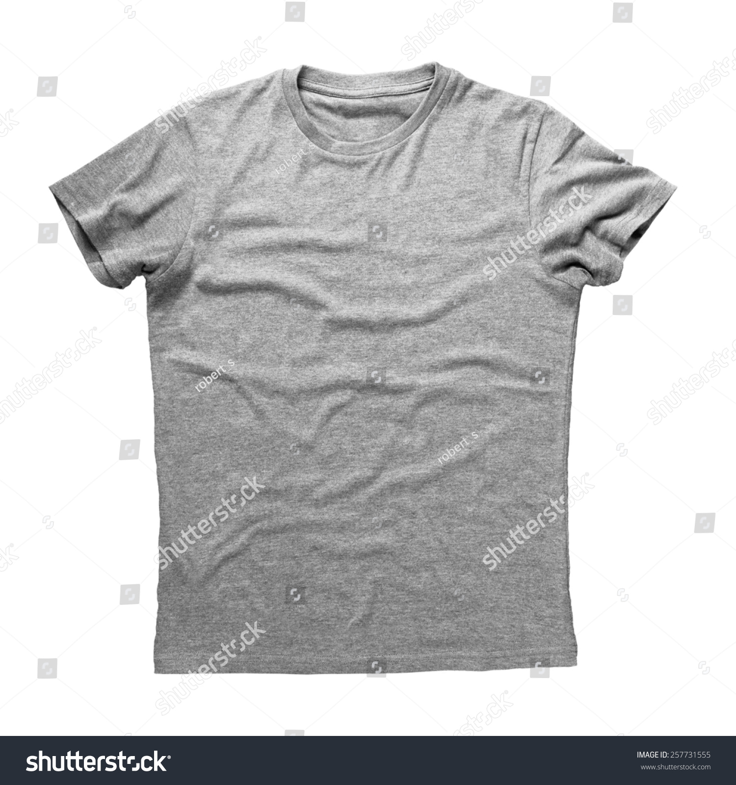 Grey Shirt Isolated On White Background Stock Photo 257731555 ...