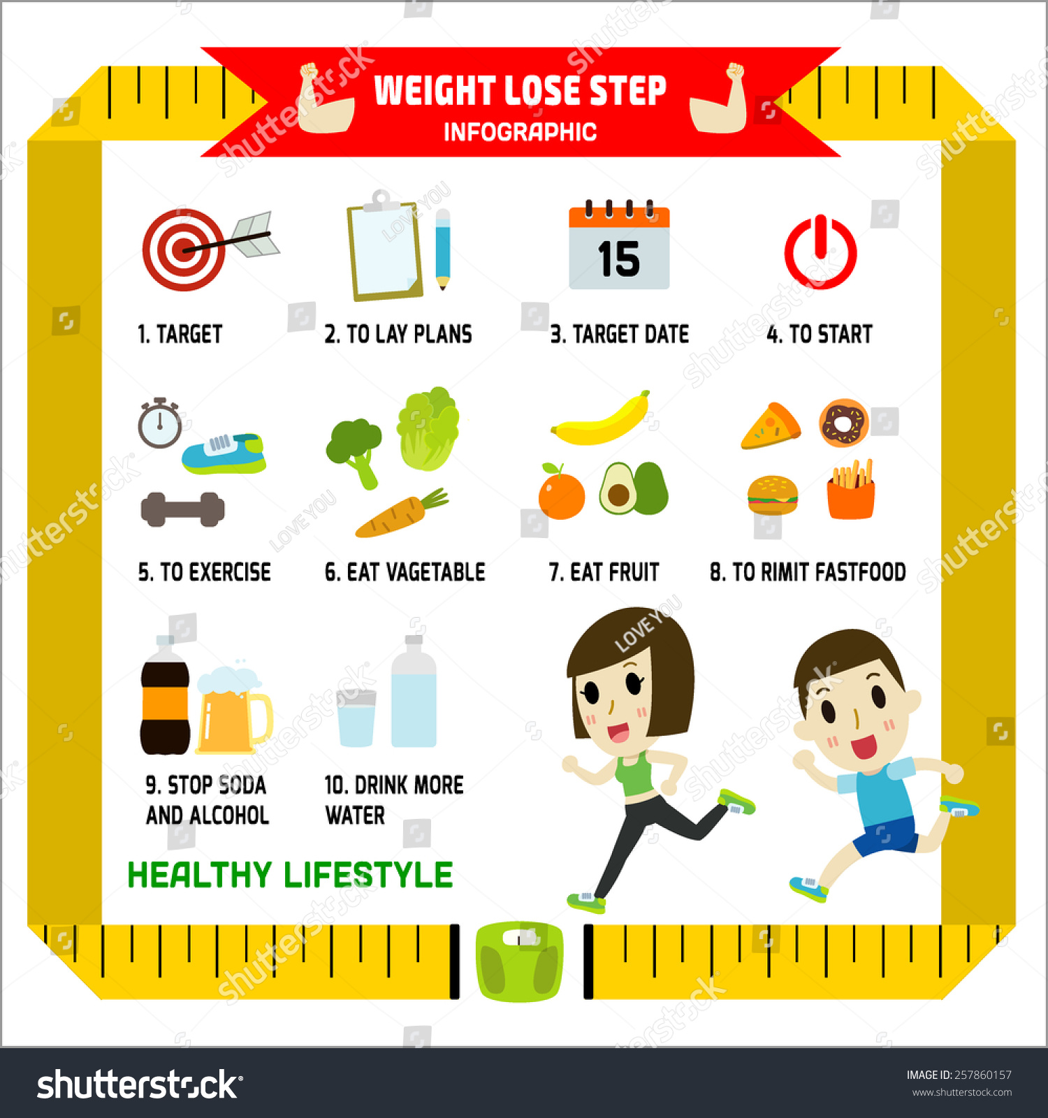 How Lose Weight Infographic Healthy Food Stock Vector (Royalty Free ...