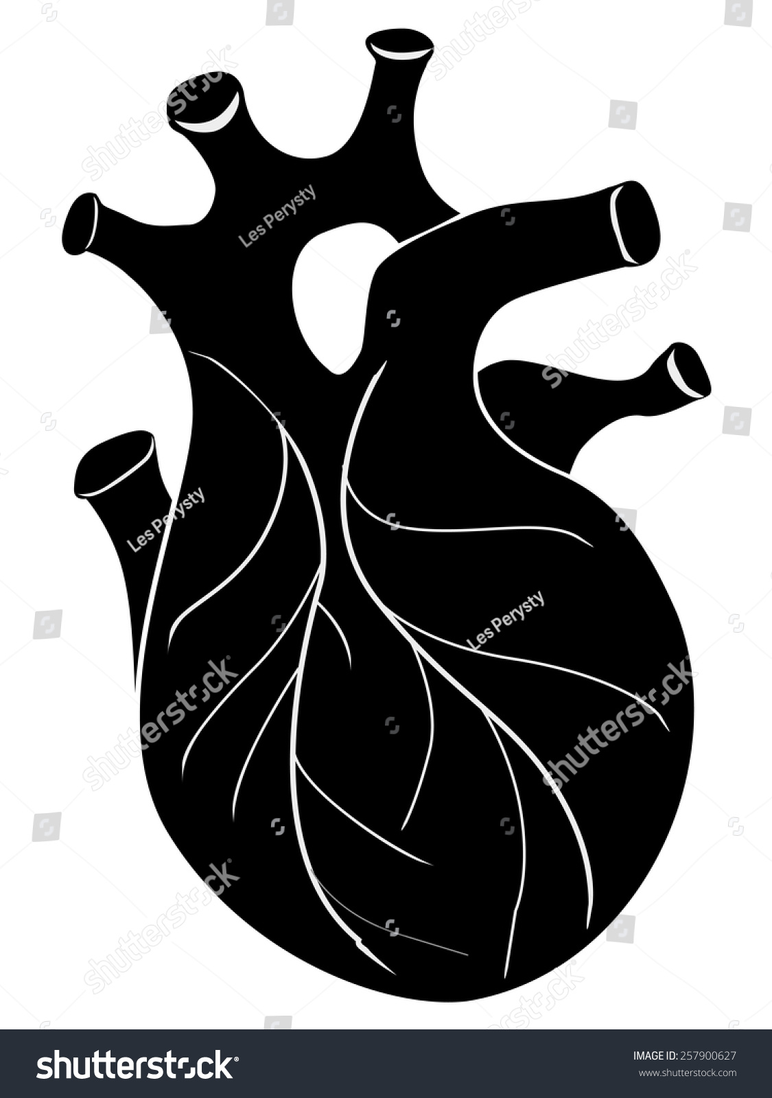 Silhouette Human Heart Stock Vector (Royalty Free) 257900627 | Shutterstock