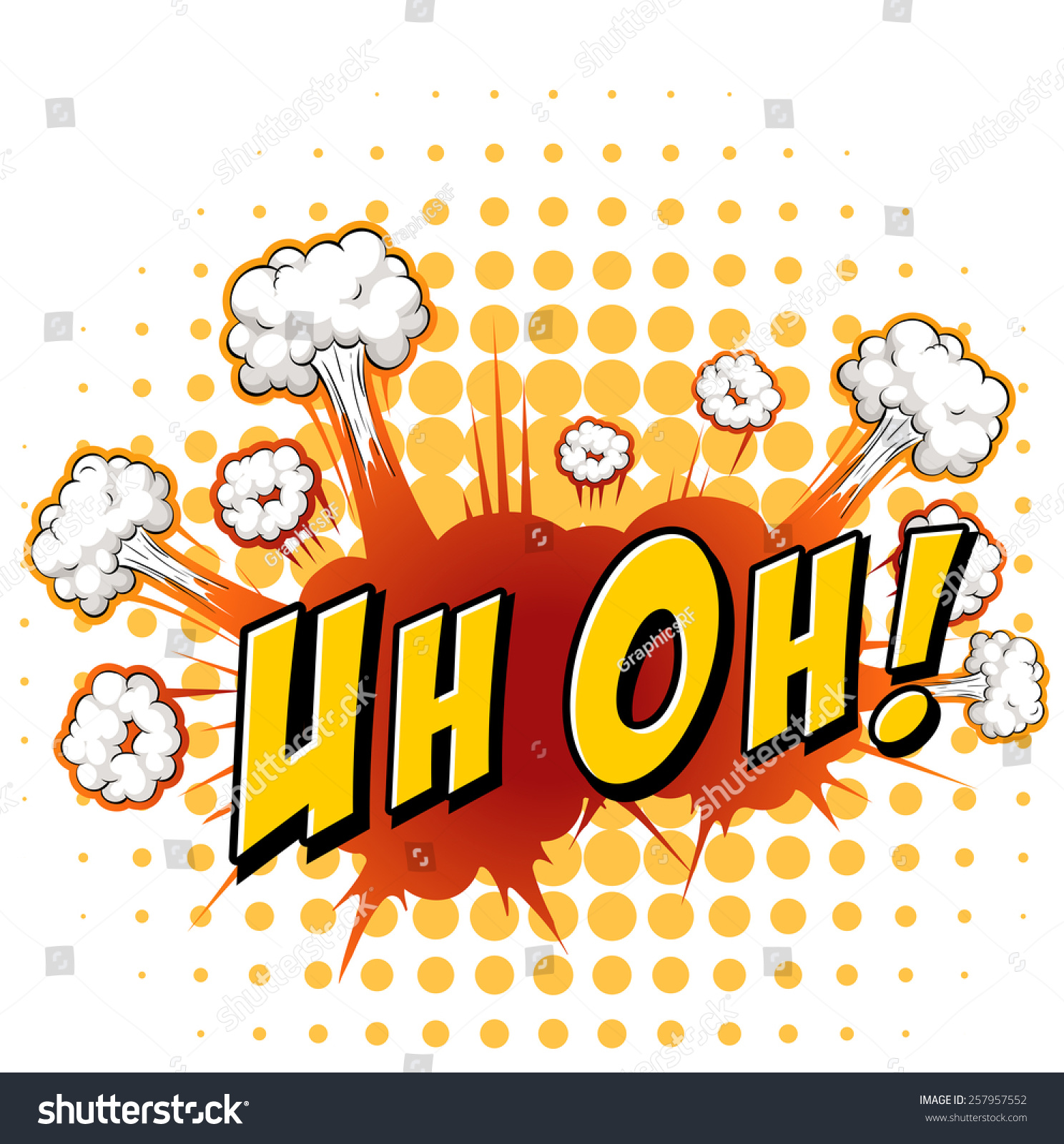 Expression Word Uh Oh Stock Vector (Royalty Free) 257957552 Shutterstock.