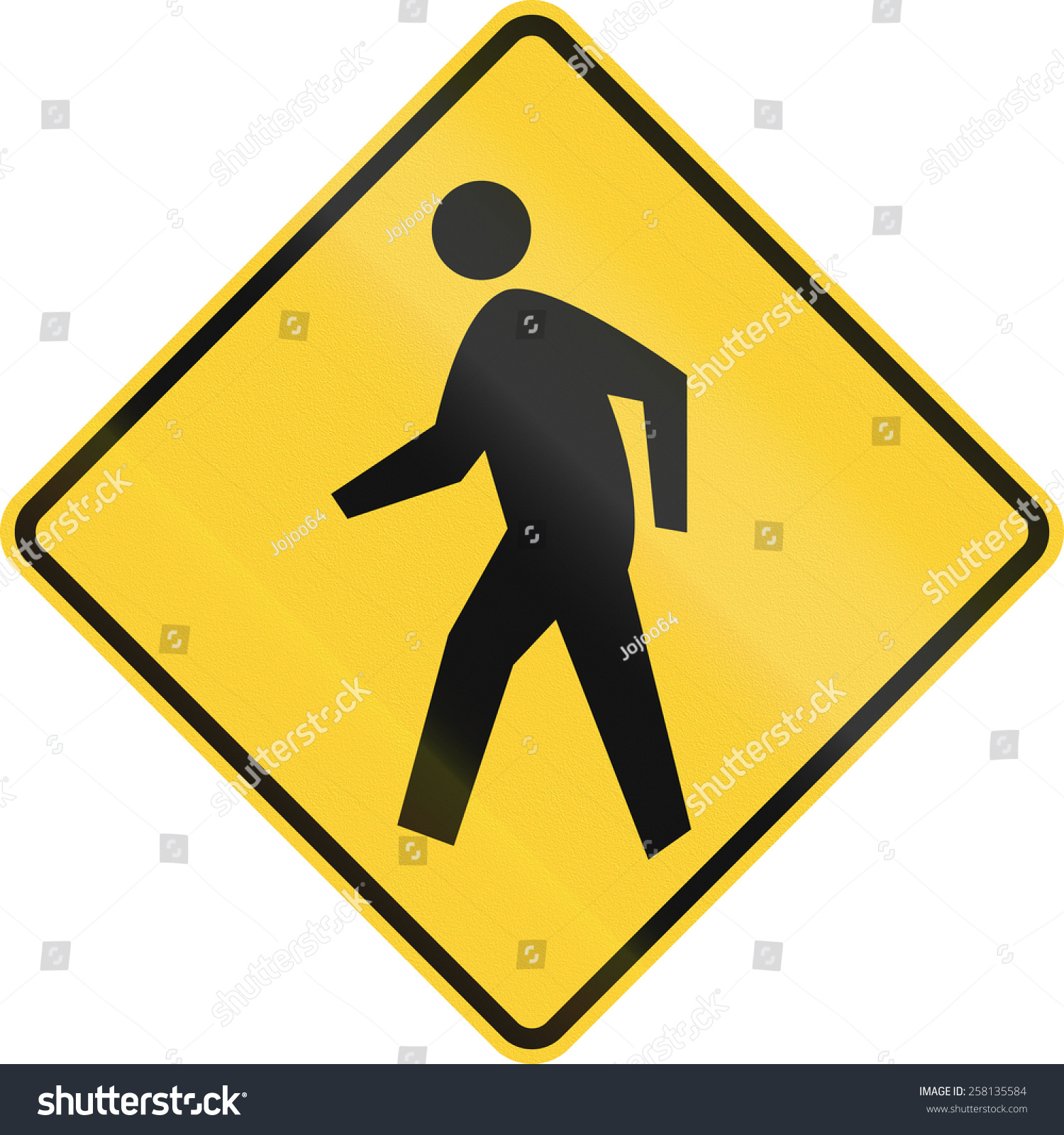 Us Road Warning Sign Pedestrian Crossing Stock Illustration 258135584 ...