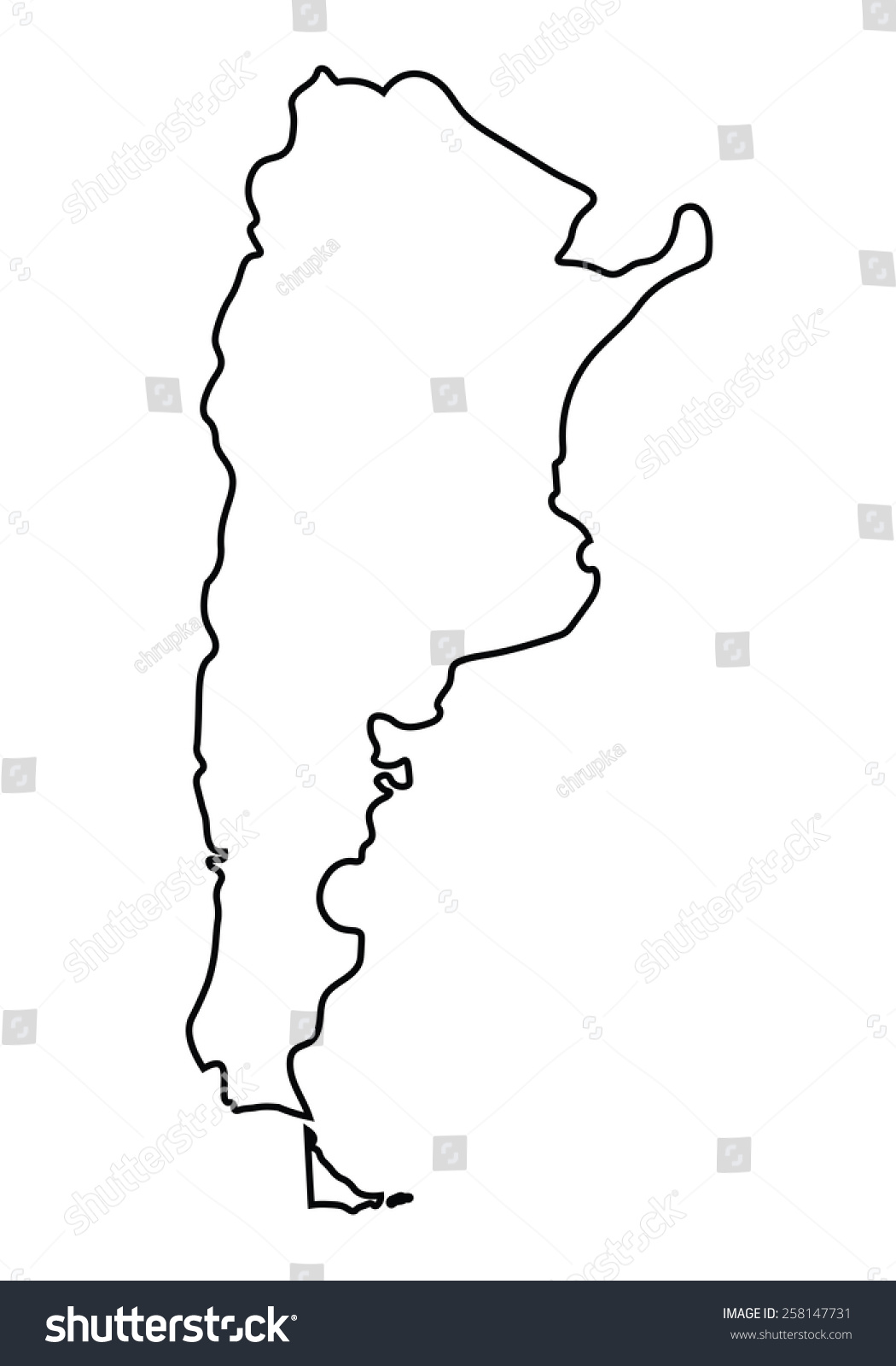 Abstract Black Outline Argentina Map Stock Vector (Royalty Free ...