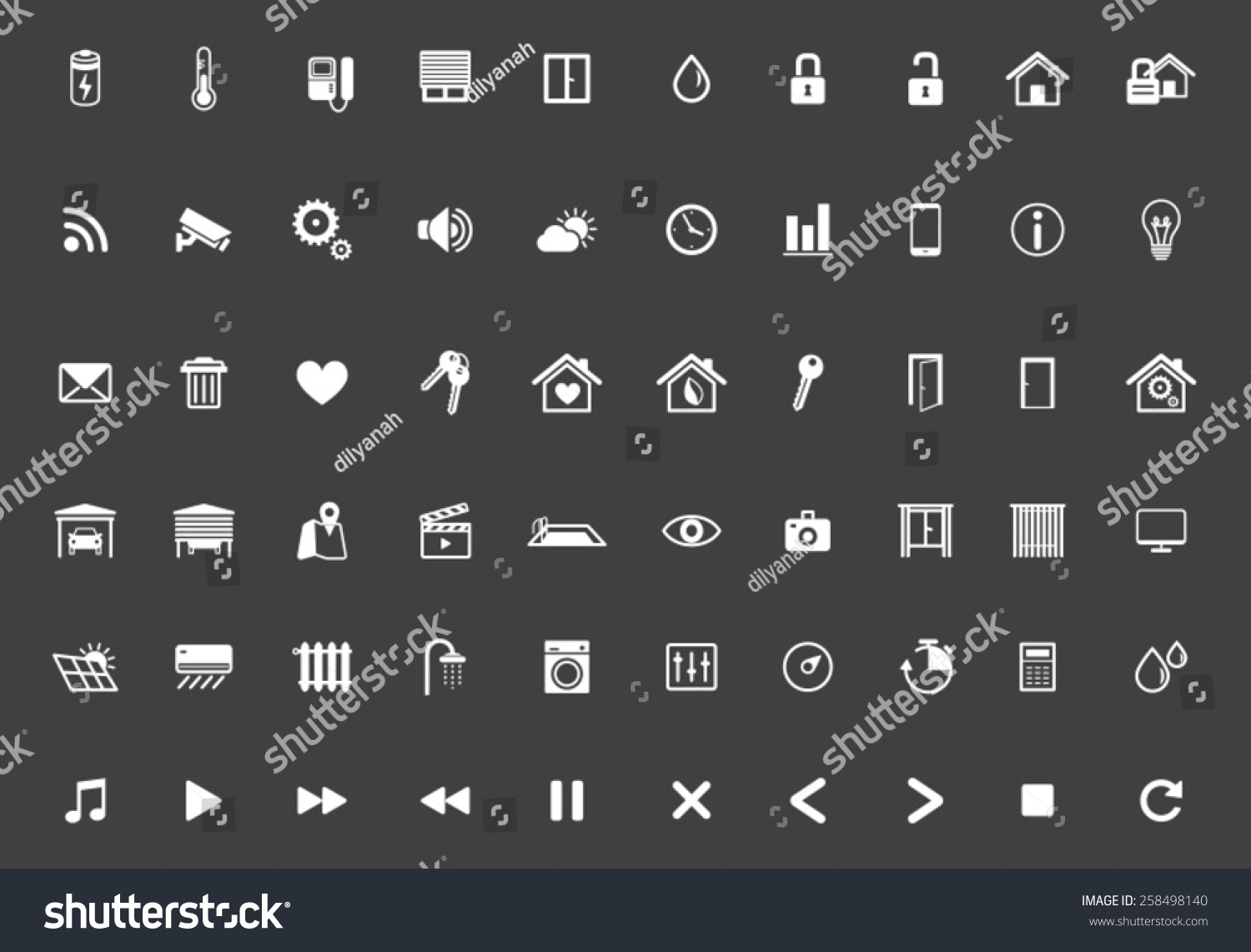 Home Automation Smart Home Icon Set Stock Vector (Royalty Free ...