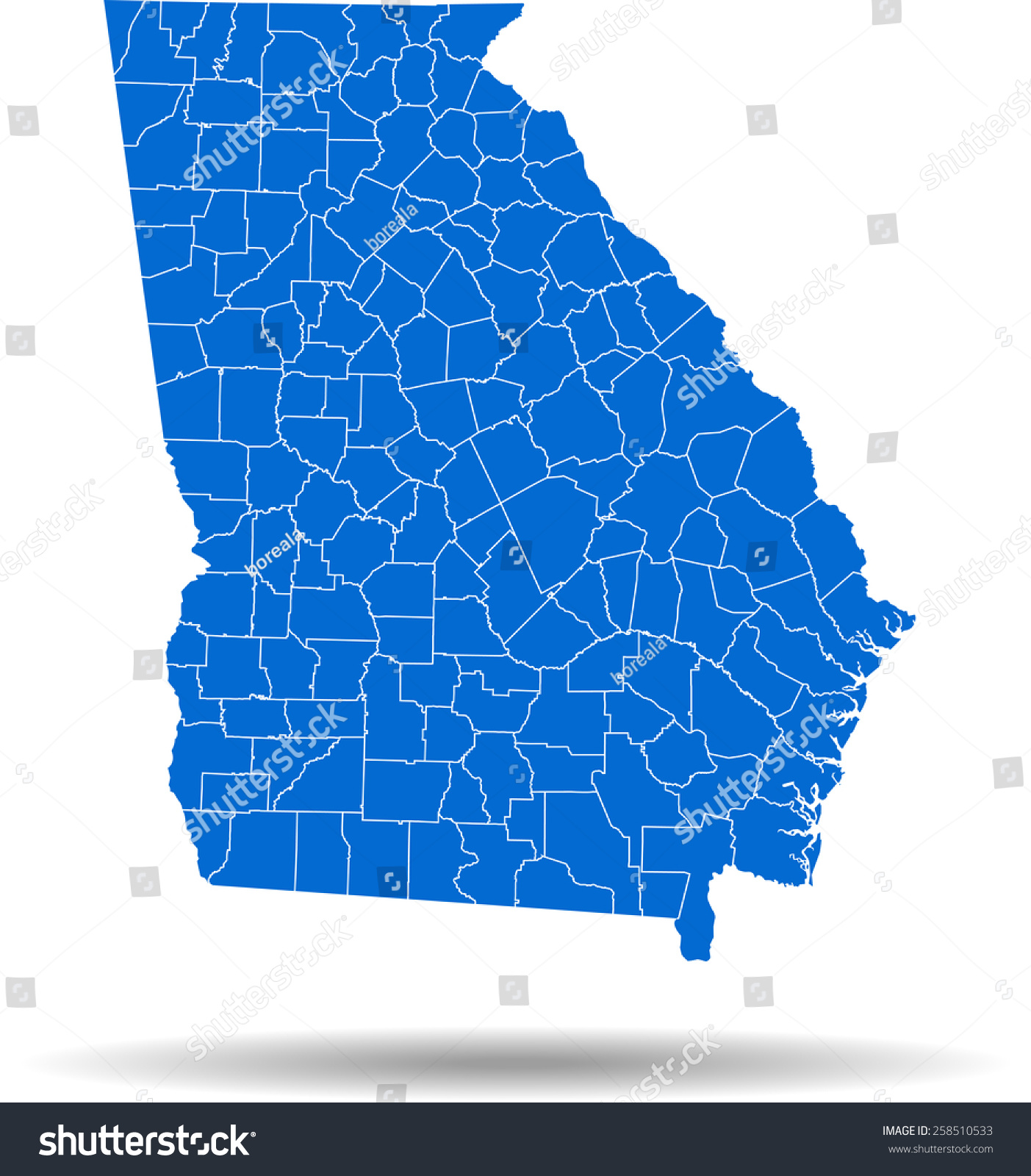 Georgia Map Stock Vector (Royalty Free) 258510533 | Shutterstock