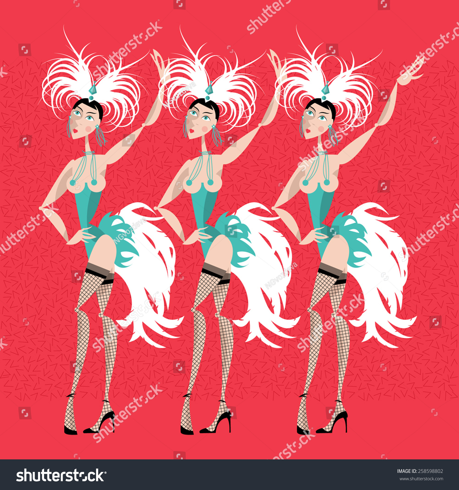 Showgirls Vector Illustration Stock Vector (Royalty Free) 258598802 ...