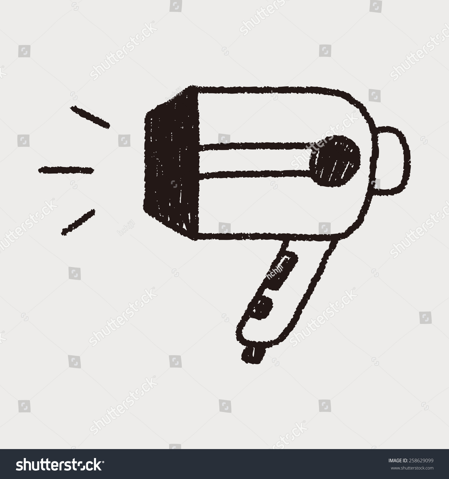 Hair Dryer Doodle Drawing Stock Vector (Royalty Free) 258629099 ...